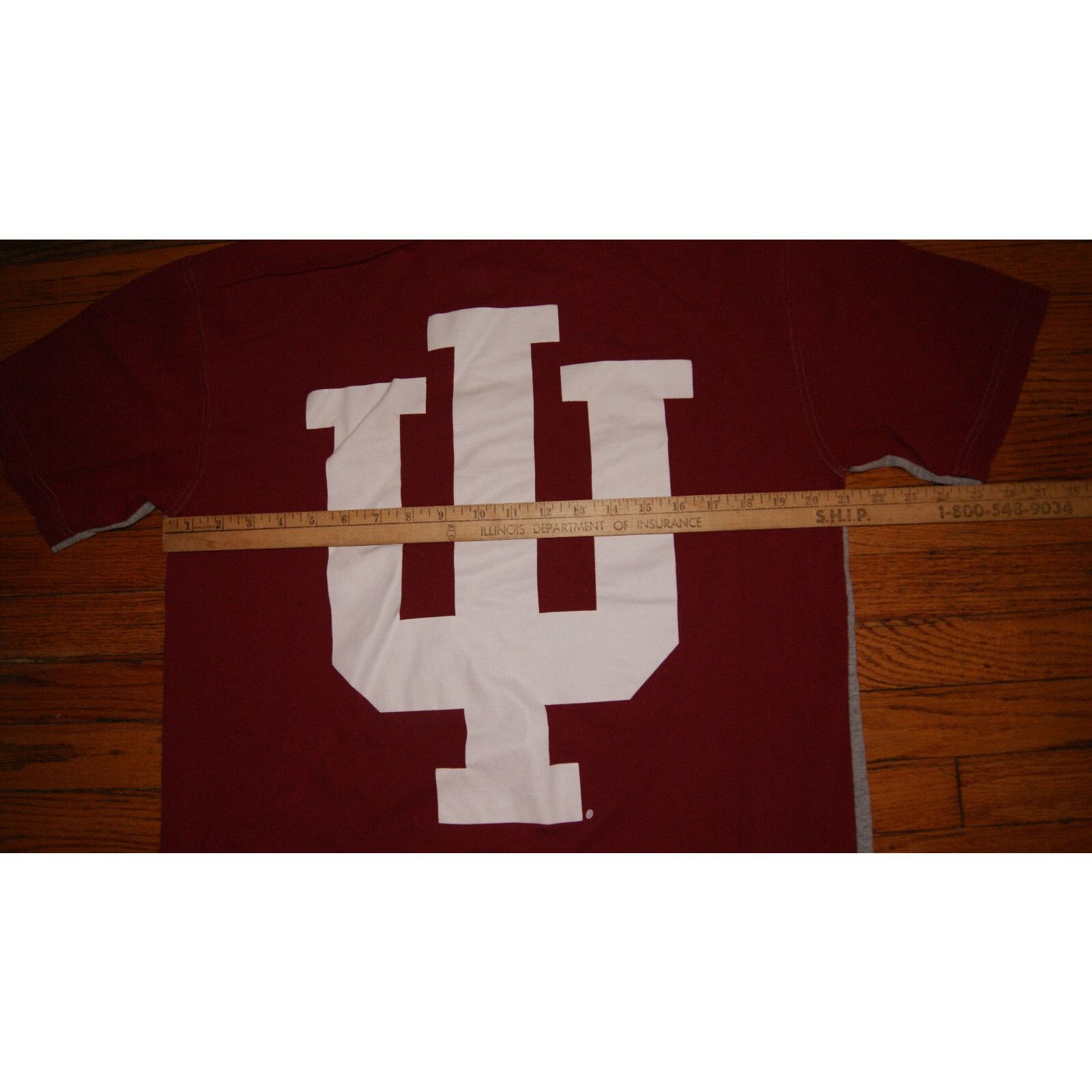 Pro Edge Indiana Hoosiers BIG LOGO Gray Crimson 2 Sided Large TShirt Size US L / EU 52-54 / 3 - 4 Thumbnail