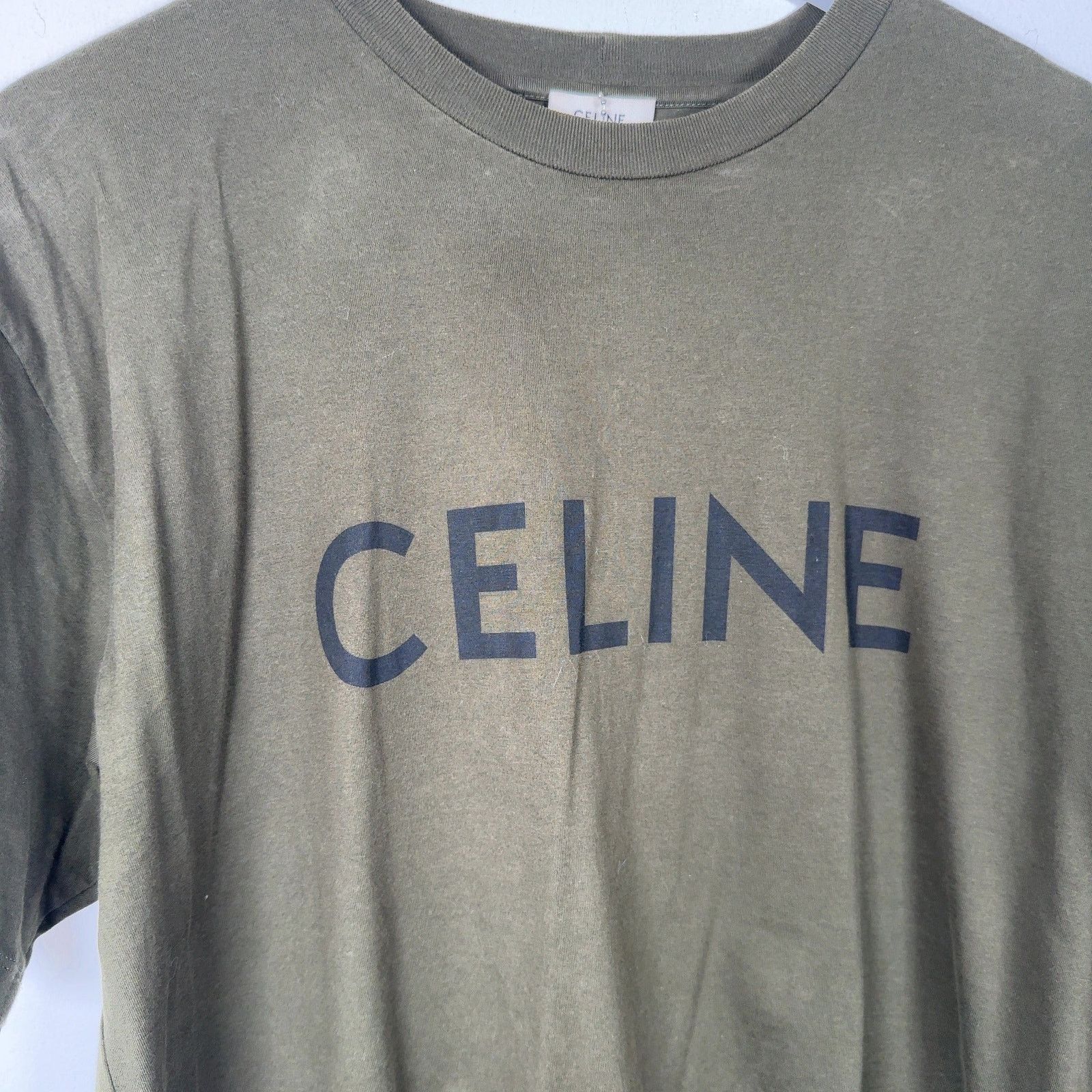 Celine Celine Green Spell Out Logo T-Shirt Size US S / EU 44-46 / 1 - 2 Thumbnail