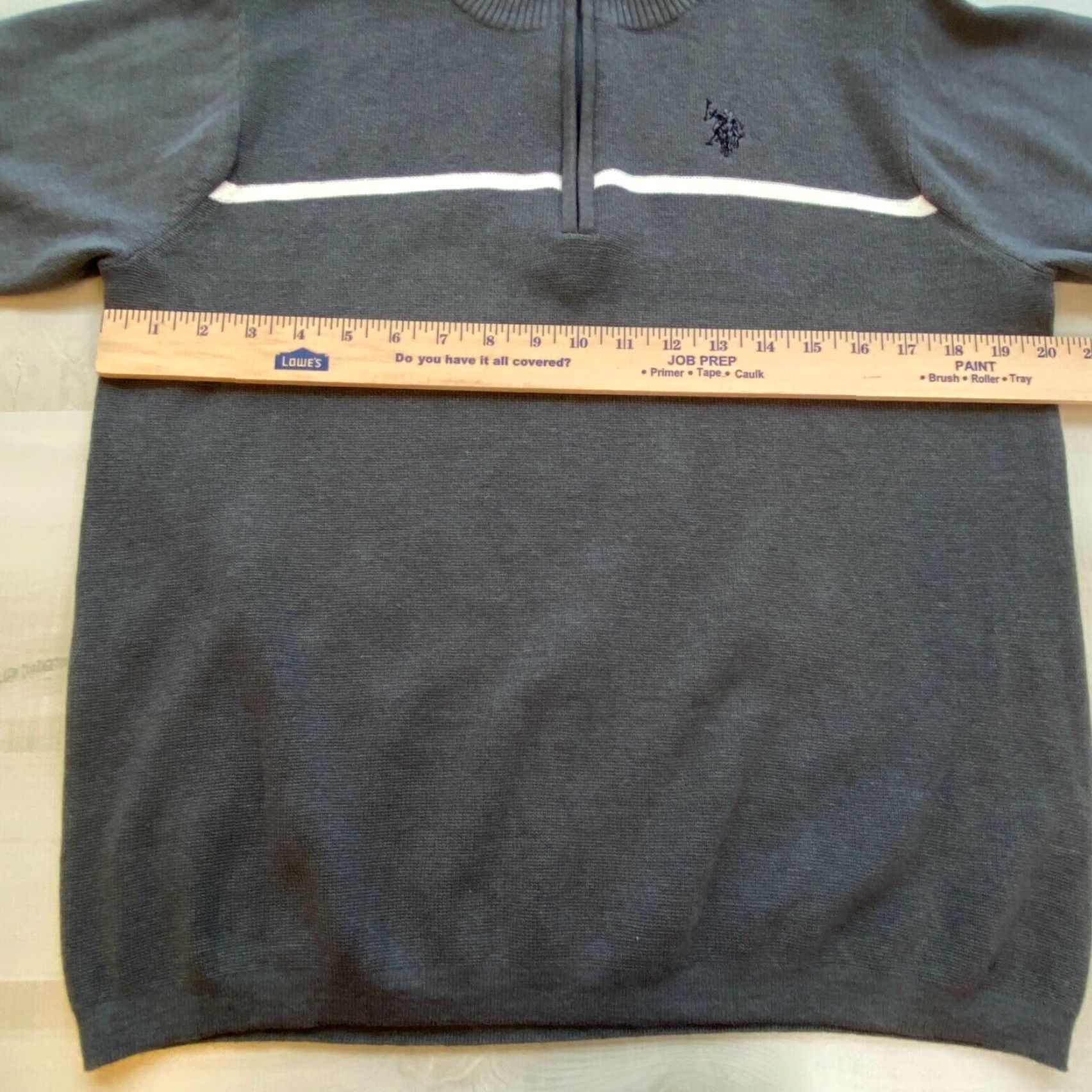 Vintage US Polo Assn Mens Medium Gray 1/4 Zip Long Sleeve Sweater Pullover Size US M / EU 48-50 / 2 - 7 Thumbnail