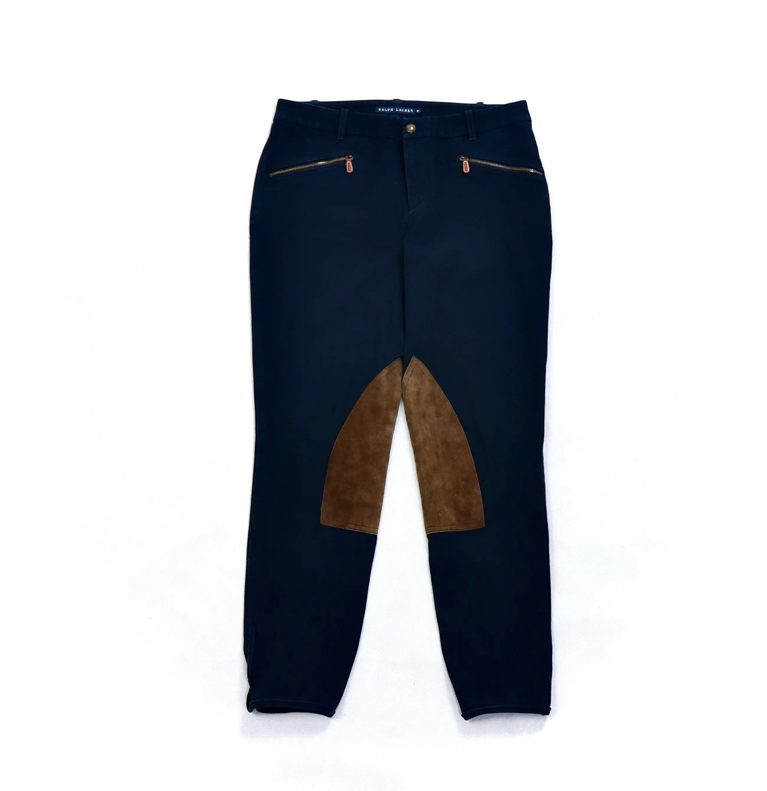 Polo Ralph Lauren PRL Leather Suede Inserts Cropped Chino Pants Size 28" / US 6 / IT 42 - 1 Thumbnail