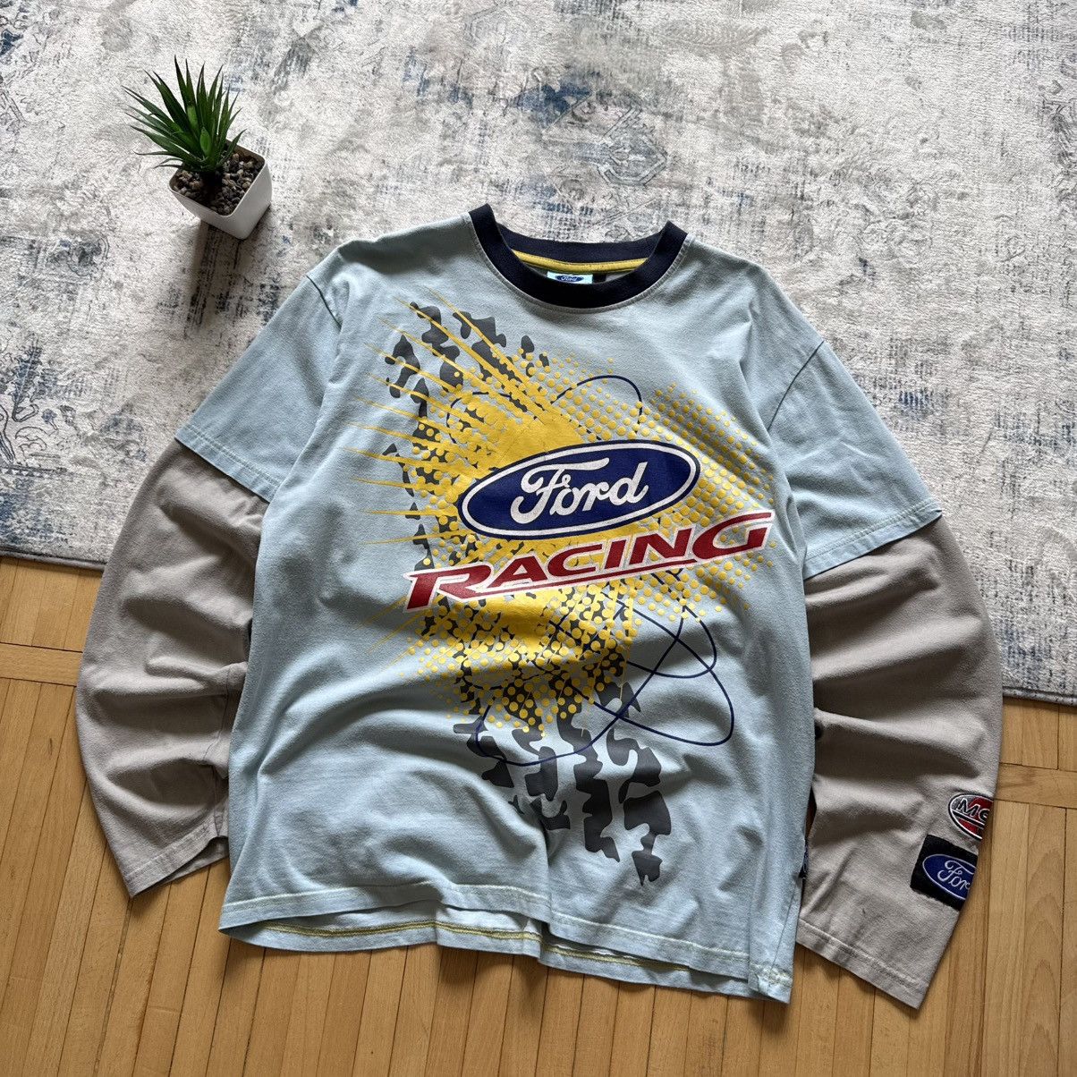 Ford 📌 Crazy Vintage Ford Racing Y2K Graphic 00s Longslevee Size US L / EU 52-54 / 3 - 1 Thumbnail