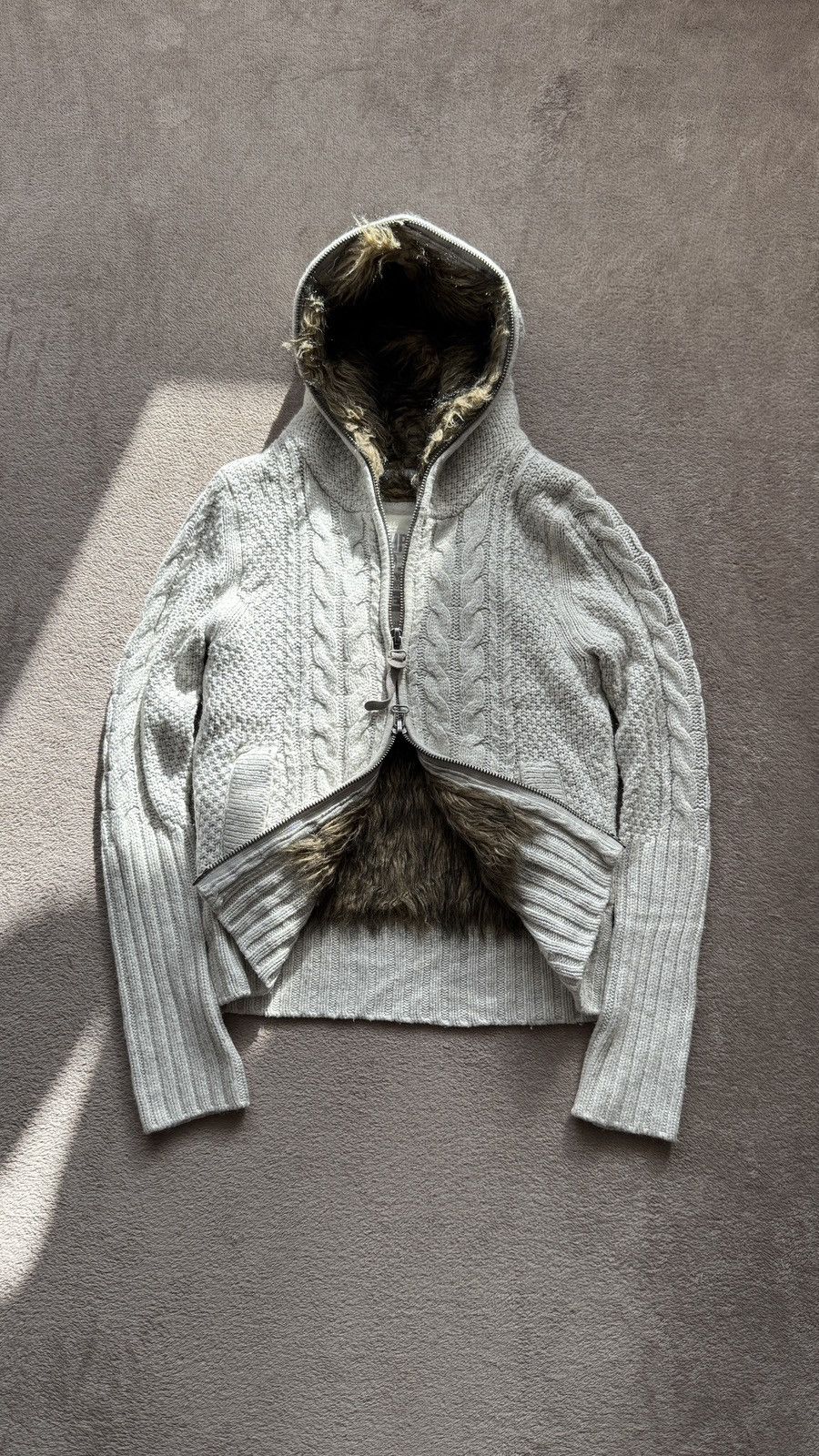 Super Dry Faux Fur Knit Hood ifsixwasnine Yohji LGB goa vibe