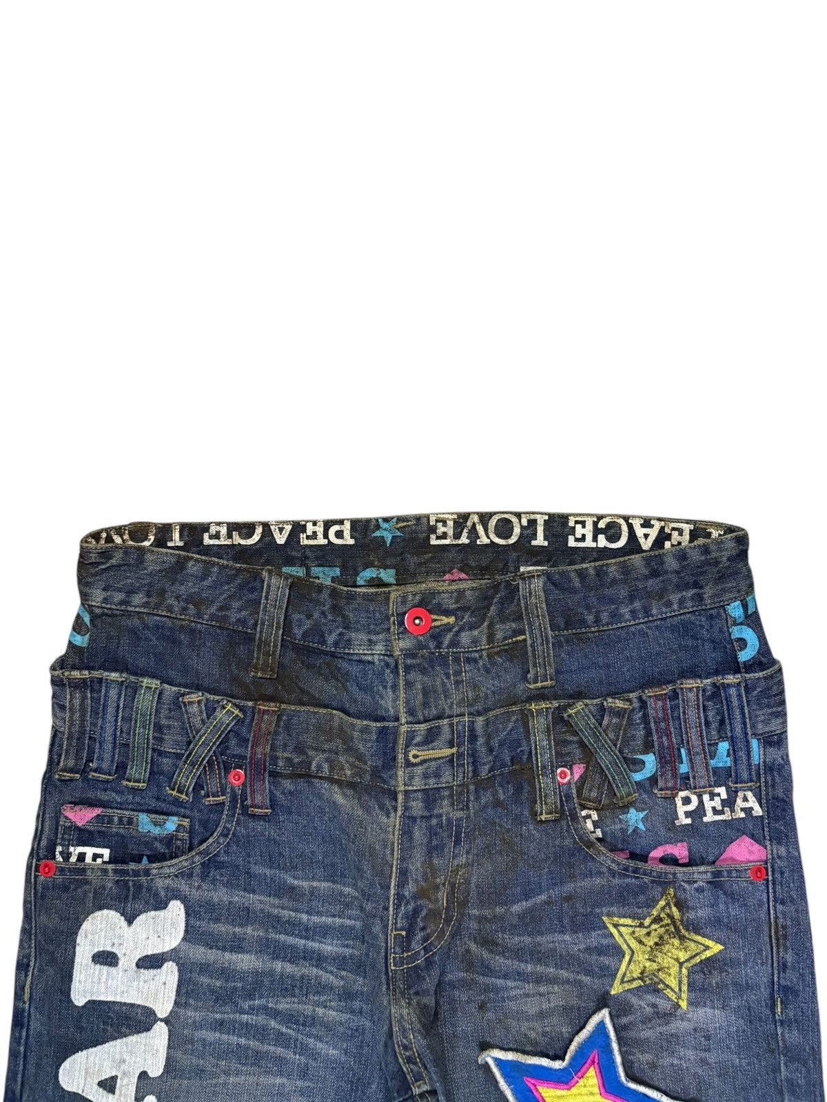 Japanese Brand Vintage Japanese Brand Double Waist Mud Wash Jean Shorts Size US 32 / EU 48 - 4 Thumbnail