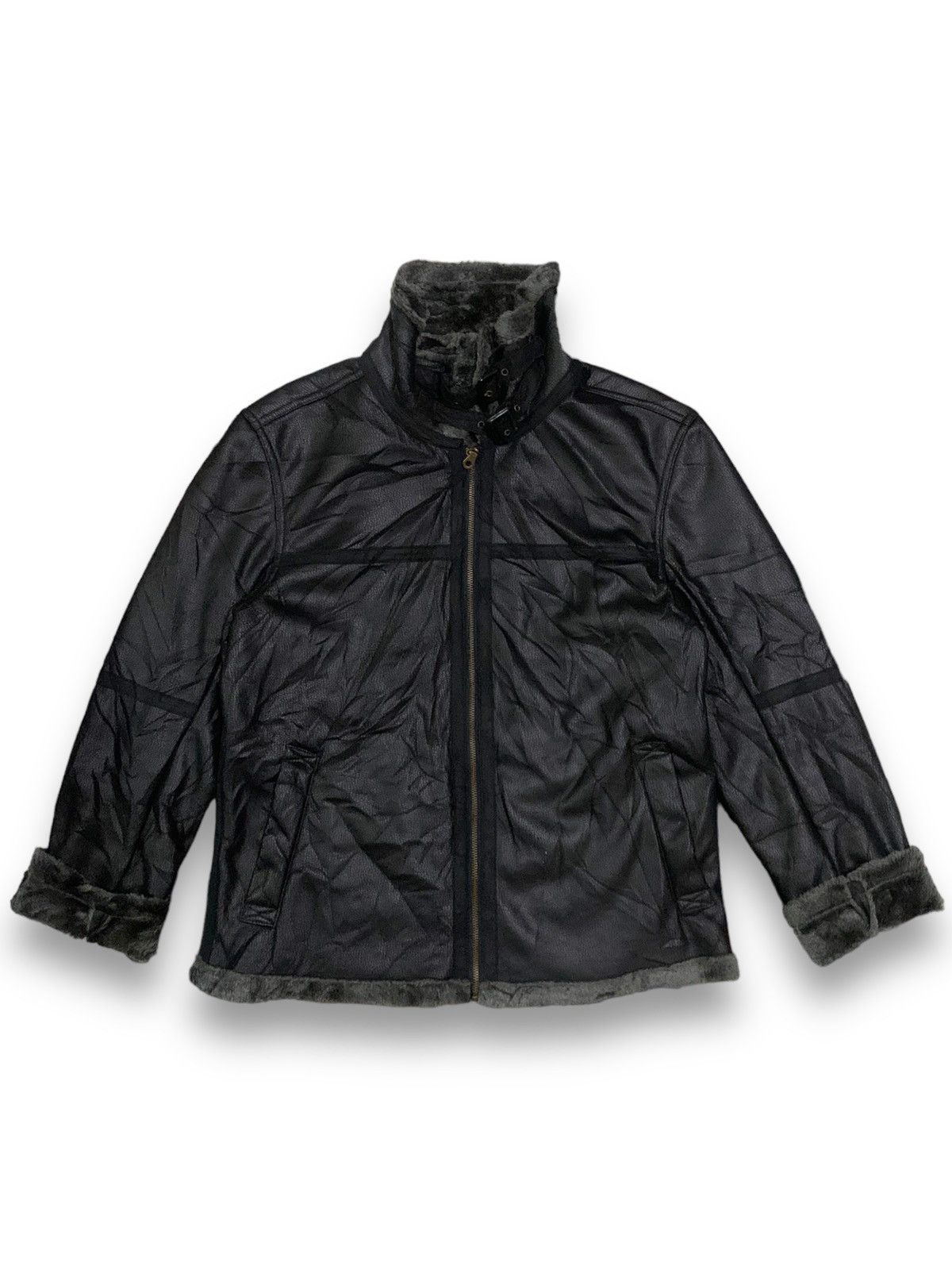 Japanese Brand Japanese Brand MFE Faux Leather Sherpa Lined B3 Jacket Size US M / EU 48-50 / 2 - 1 Thumbnail