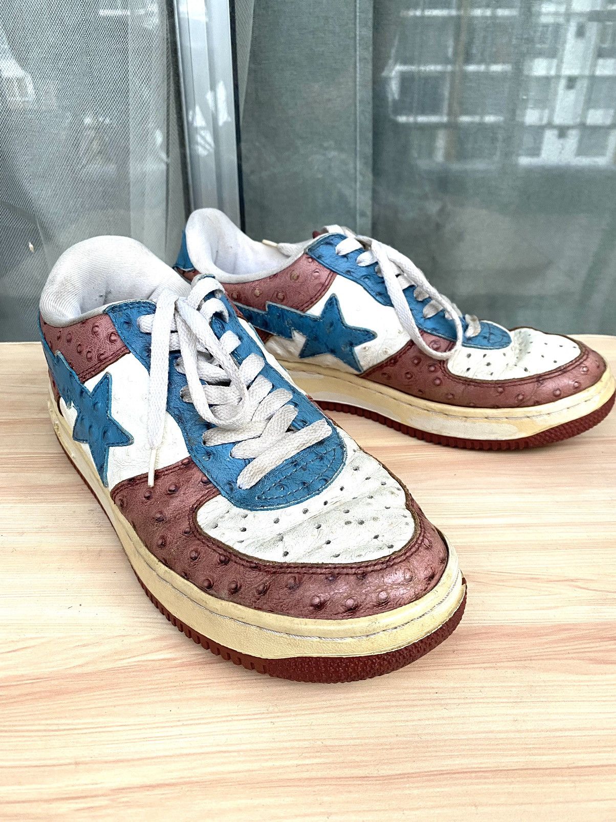 Bape Vintage rare OG Bapesta Ostrich Leather Nigo Era Size US 9.5 / EU 42-43 - 3 Thumbnail