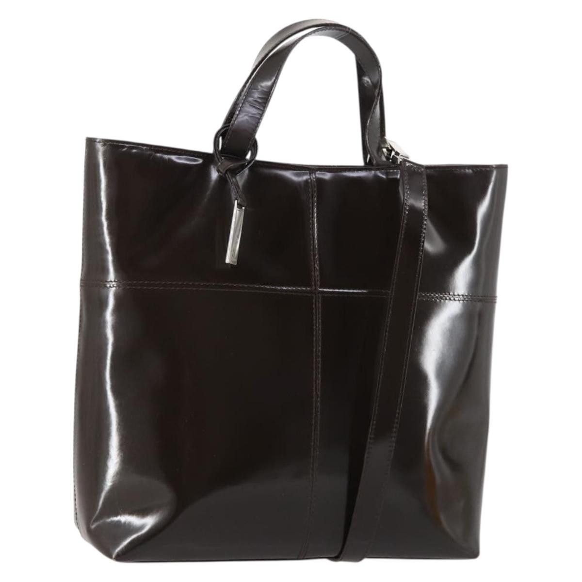 Gucci GUCCI Hand Bag Patent Leather Brown Size ONE SIZE - 1 Thumbnail
