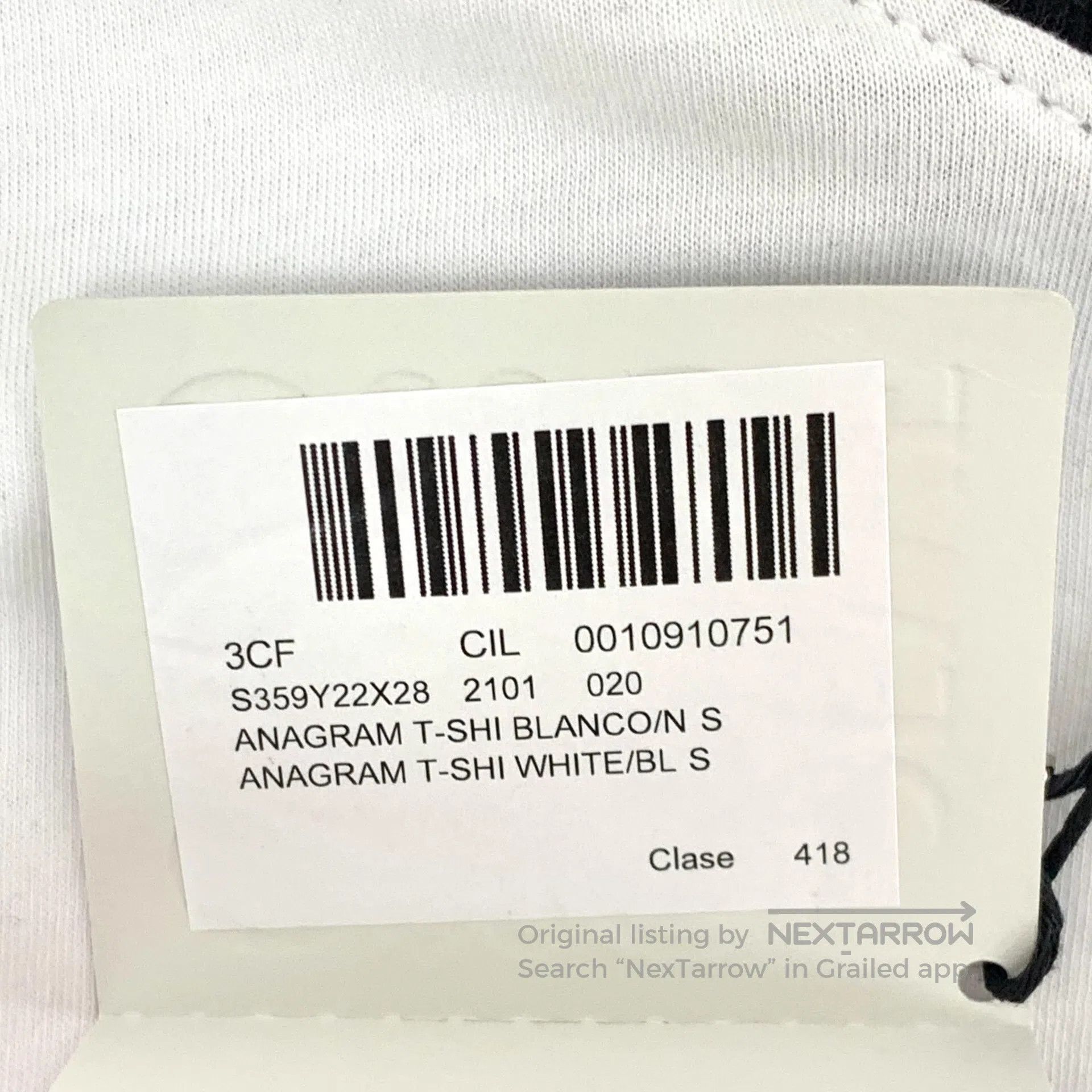 Loewe Loewe White Logo Embroidered Cotton Crew Neck Short Sleeve Size US S / EU 44-46 / 1 - 7 Thumbnail