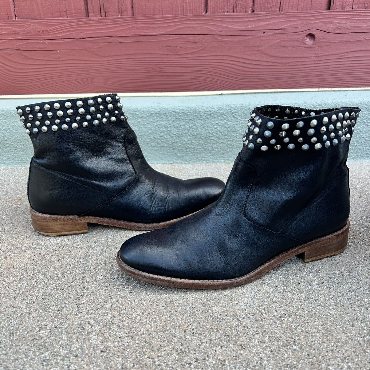 Zadig & Voltaire ZADIG & VOLTAIRE~Black Leather Studded Ankle Bootie~7/7.5/38 Size US 8 / IT 38 - 2 Thumbnail