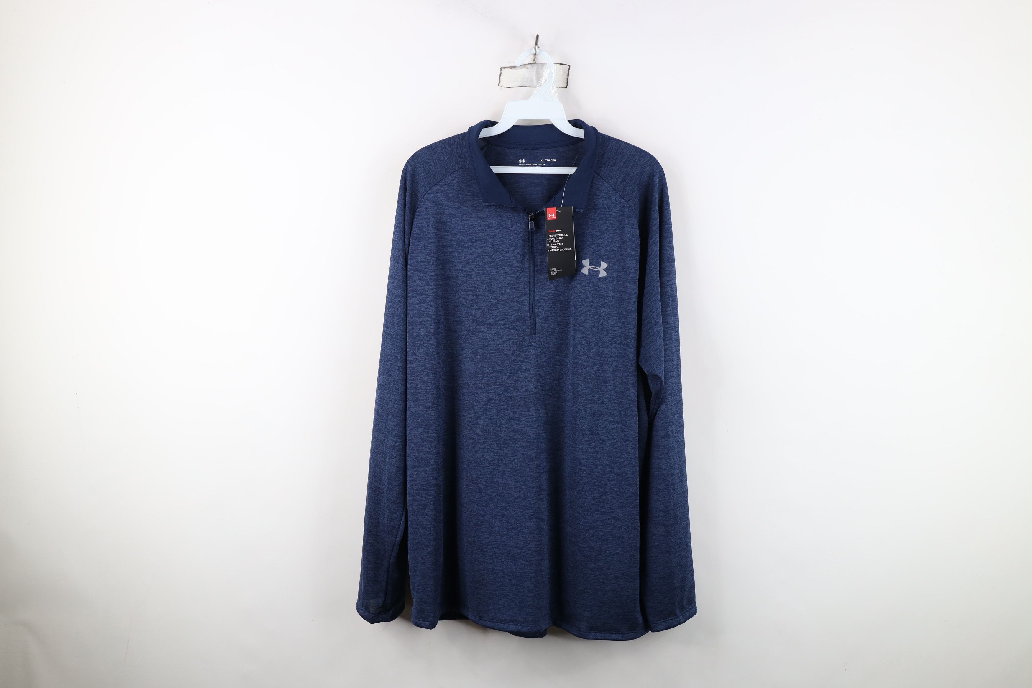 Under Armour New Under Armour HeatGear Half Zip Pullover Jacket Top Blue Size US XL / EU 56 / 4 - 1 Thumbnail