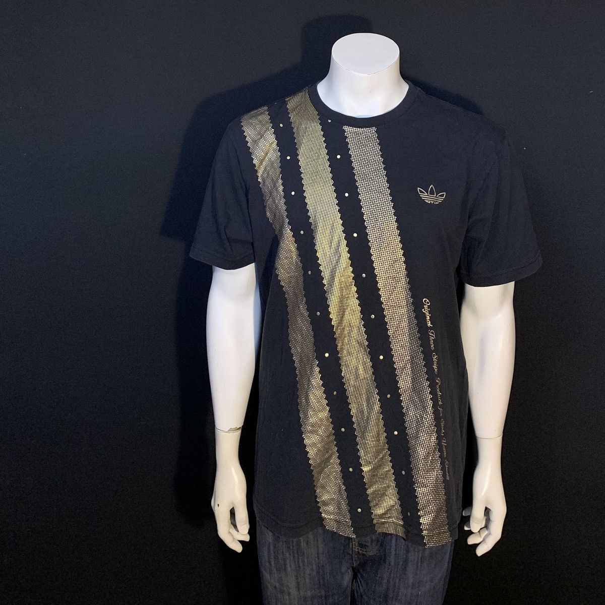 Adidas t shirt black gold clearance