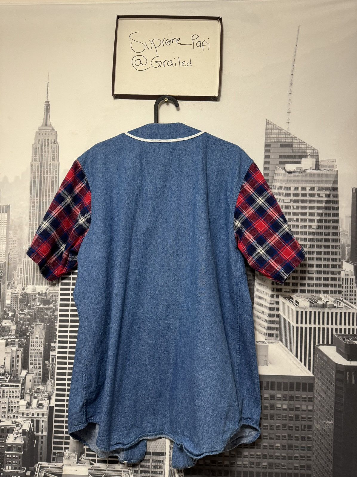 Supreme 🔥Supreme SS14 Denim Flannel Baseball Shirt Blue SZ Medium Size US M / EU 48-50 / 2 - 8 Thumbnail