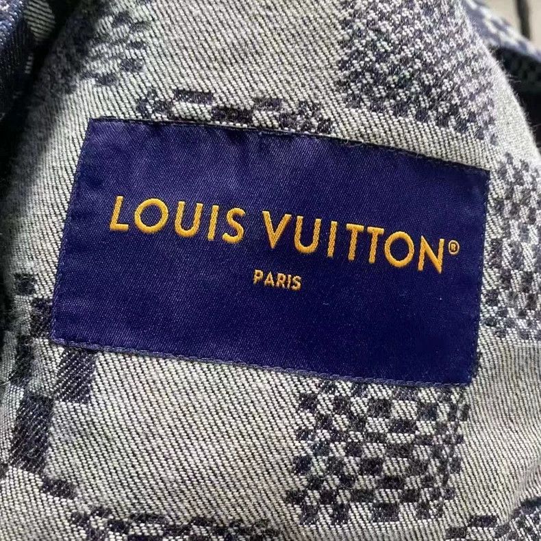 Louis Vuitton Louis Vuitton Black and grey checkerboard logo denim jacke Size US L / EU 52-54 / 3 - 6 Thumbnail
