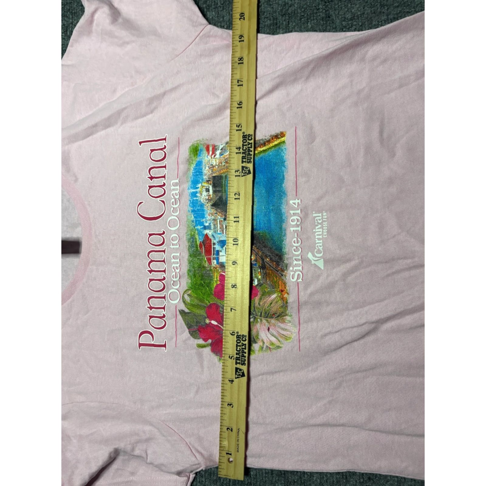 Vintage Carnival Panama Canal T Shirt Women L Pink Short Sleeve Adult Womens Large L Size L / US 10 / IT 46 - 3 Thumbnail