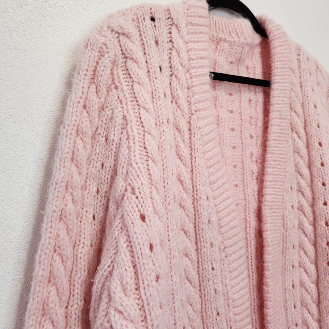 Pinko VINTAGE Handmade Pink Cardigan Sweater Unisex Adults One Size Regular 90s VTG Vintage Cardigan Sweater Pink 90s 90s Size ONE SIZE - 2 Thumbnail