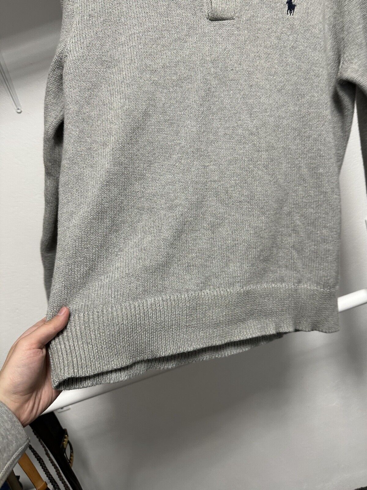 Polo Ralph Lauren Polo Ralph Lauren Men's Heavy Cotton Gray Knit Sweater Size US S / EU 44-46 / 1 - 3 Thumbnail