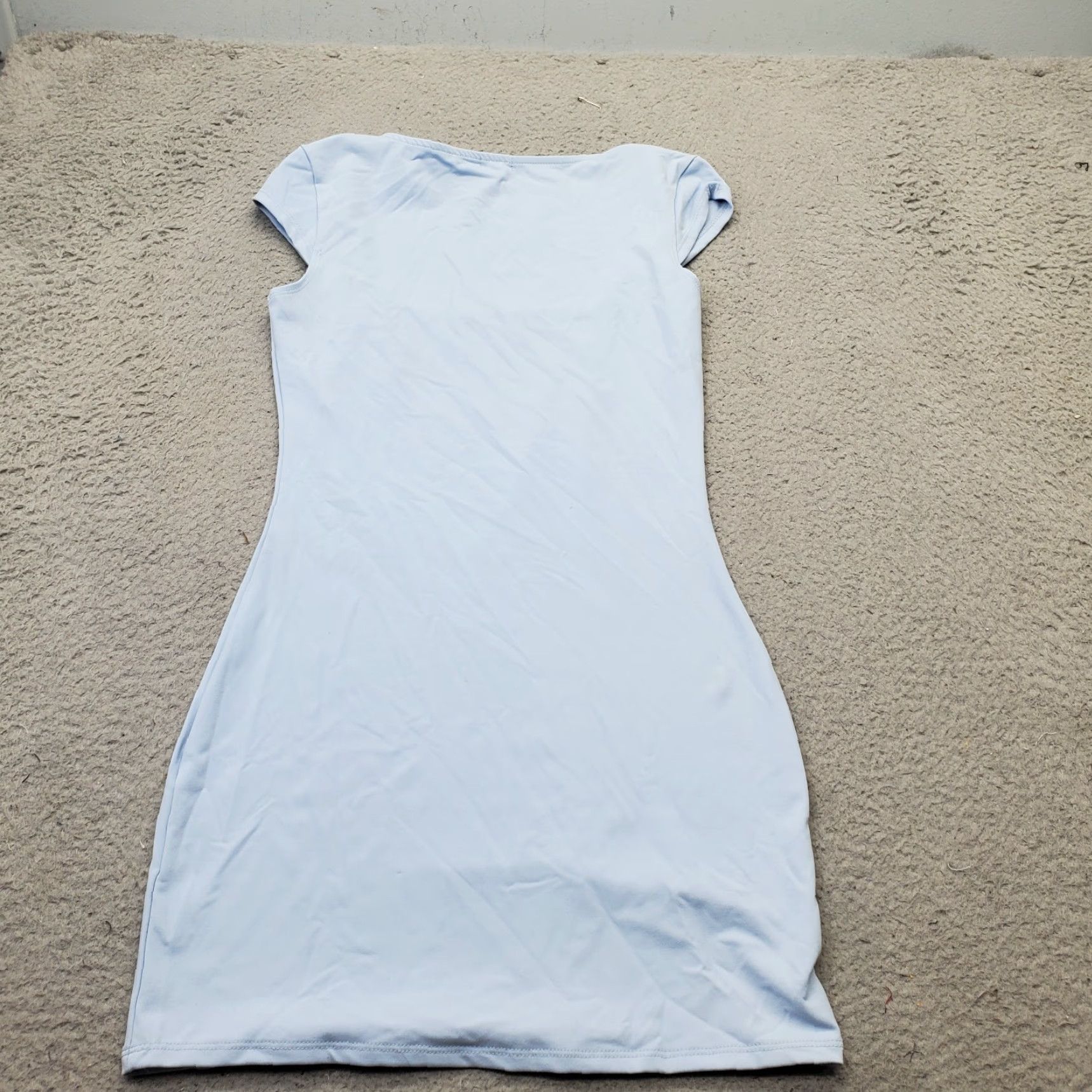 Garage Garage Mini Dress Womens PS Blue Stretch Square Neck Cap Sleeve Short Short Dress Size S / US 4 / IT 40 - 2 Thumbnail