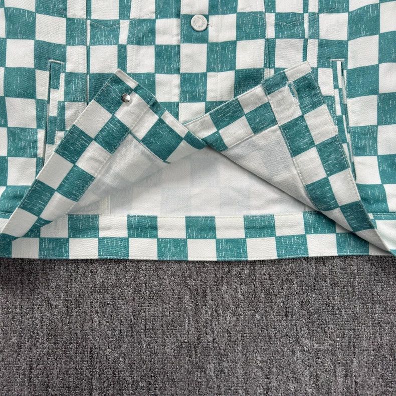 Louis Vuitton LOUIS VUITTON Green checkerboard denim jacket 2501-Nextarro Size US S / EU 44-46 / 1 - 6 Thumbnail