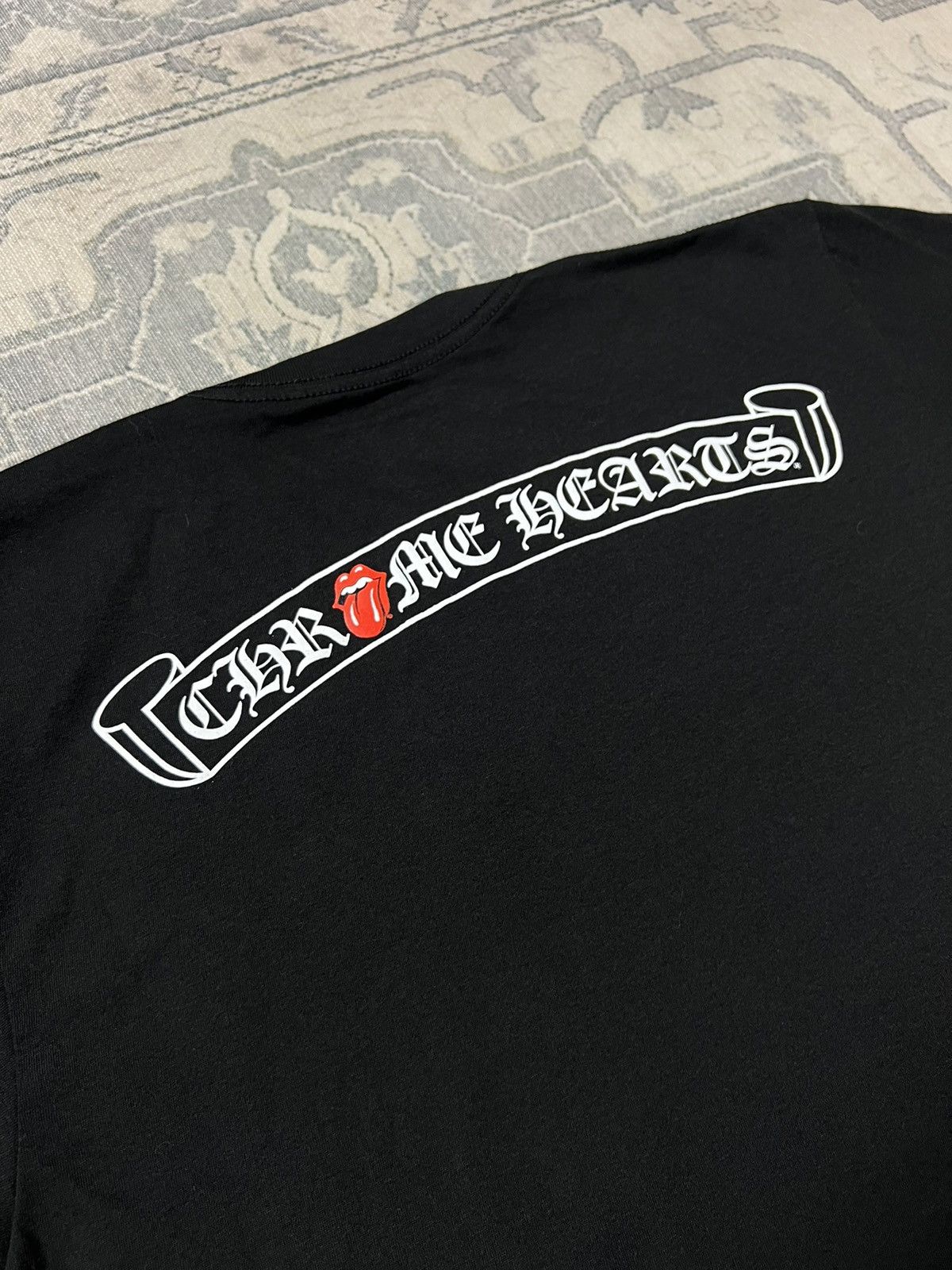 Chrome Hearts x Rolling Stones scroll Logo Tee