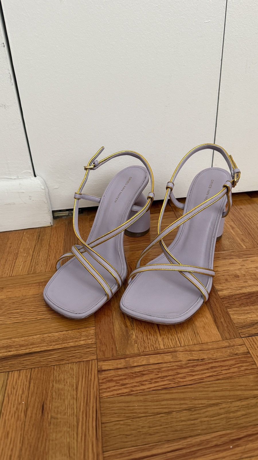 Dries Van Noten Dries Van noten Lilac Gold Trimmed Sandals Size 40 EU 10 US Size US 9 / IT 39 - 8 Thumbnail