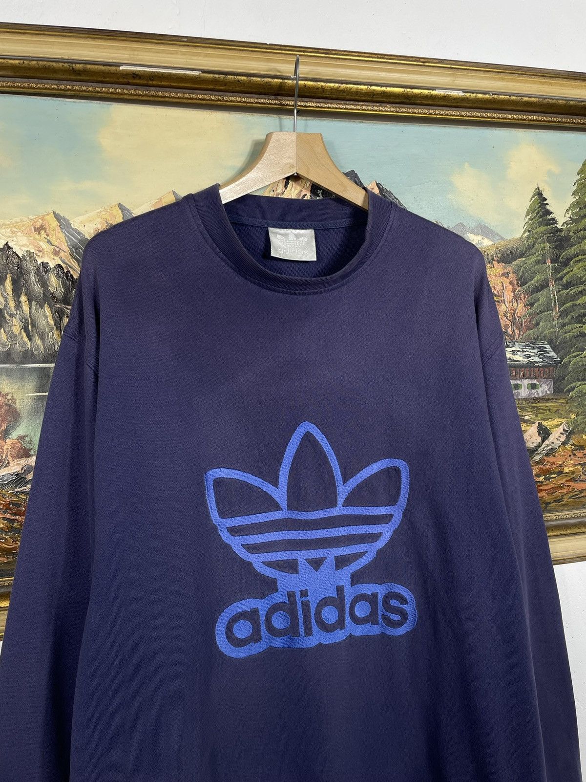 Adidas × Vintage Adidas Vintage 90s Fade Washed Sweatshirt Crewneck Skate Y2k Size US L / EU 52-54 / 3 - 4 Thumbnail
