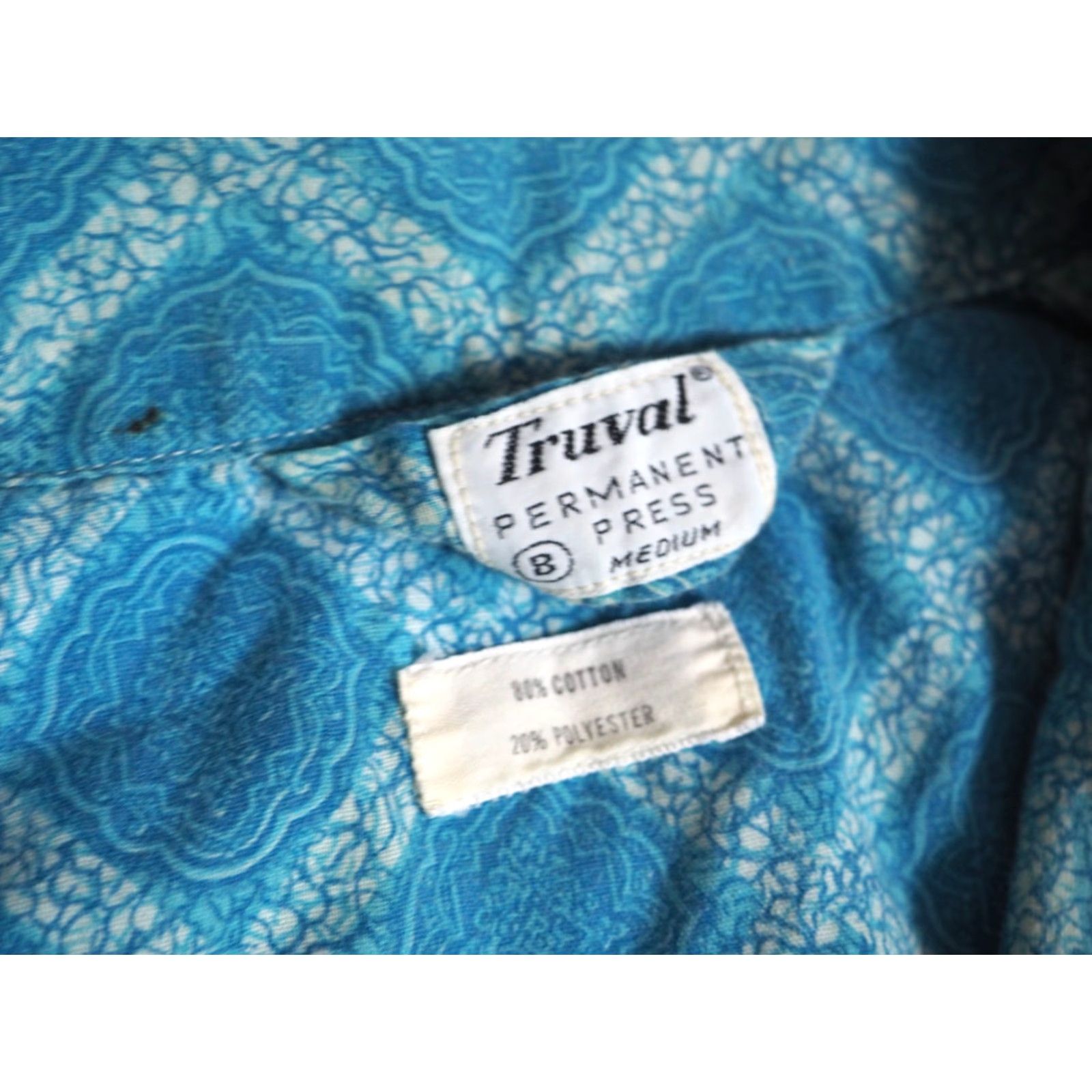 Vintage VTG Truval 60s 70s Shirt Hippy Boho Madras Blue Button Womens L Size L / US 10 / IT 46 - 4 Thumbnail