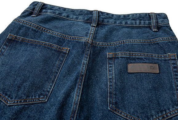 Jean Japanese retro dark blue men's casual straight jeans Size US 32 / EU 48 - 4 Thumbnail