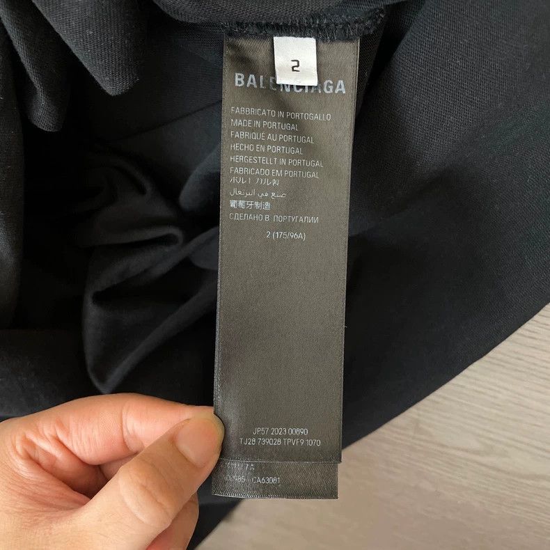 Balenciaga Balenciaga Black embroidered letter logo short sleeve T-sh Size US M / EU 48-50 / 2 - 6 Thumbnail