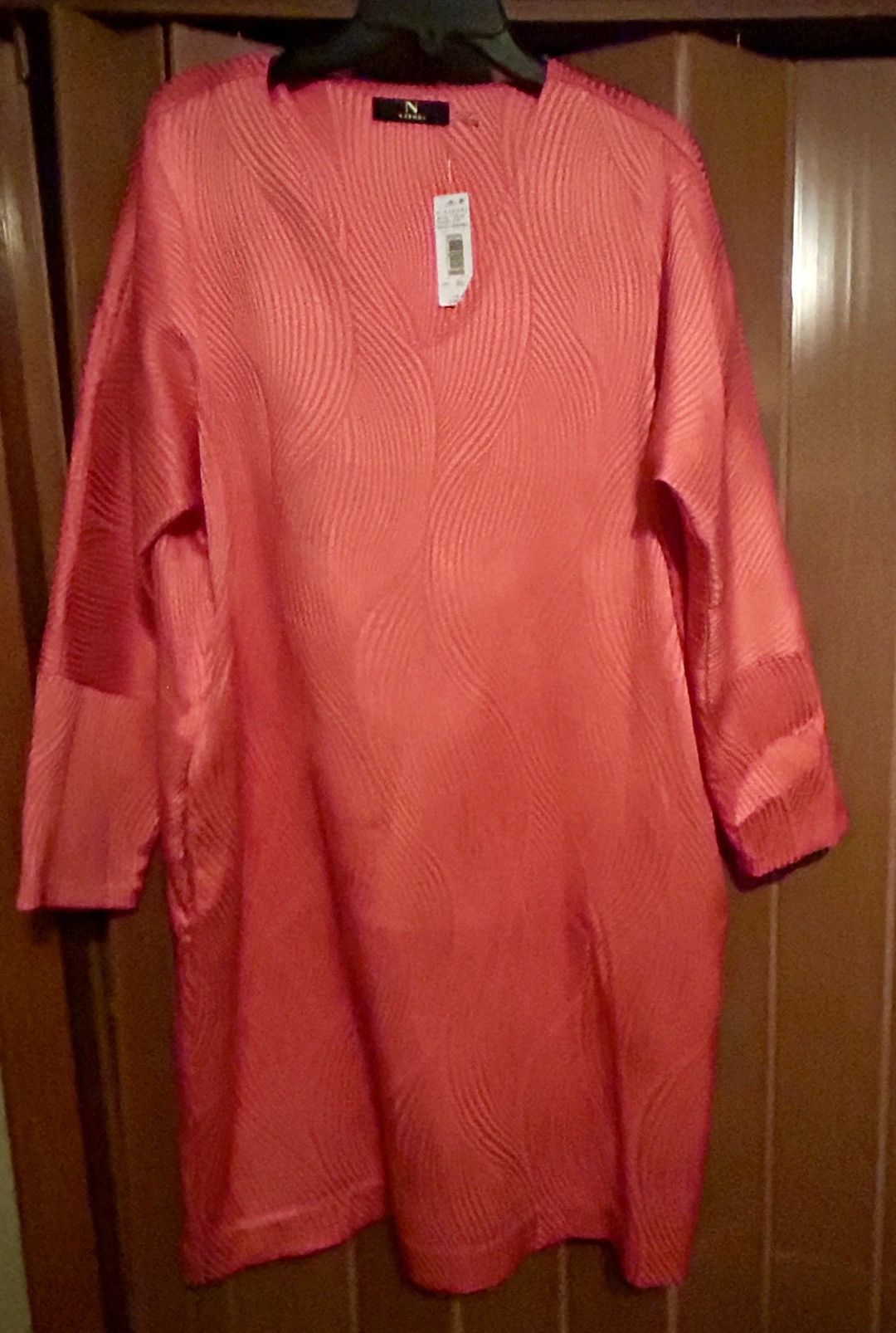 Other Natori Scroll Jacquard Dress WITH POCKETS Coral Size XL / US 12-14 / IT 48-50 - 2 Thumbnail