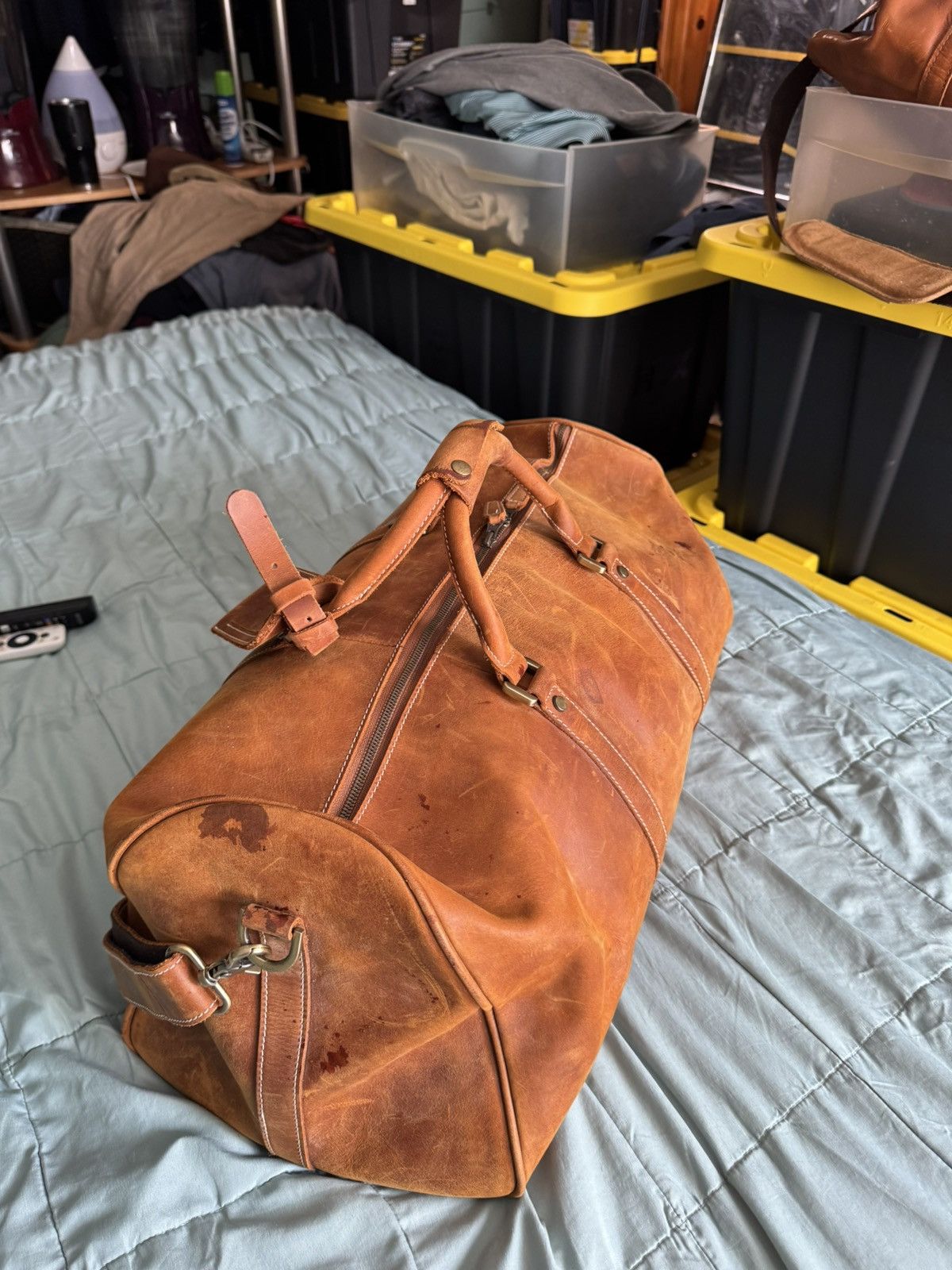 Handmade Authentic leather gym bag Size ONE SIZE - 6 Thumbnail