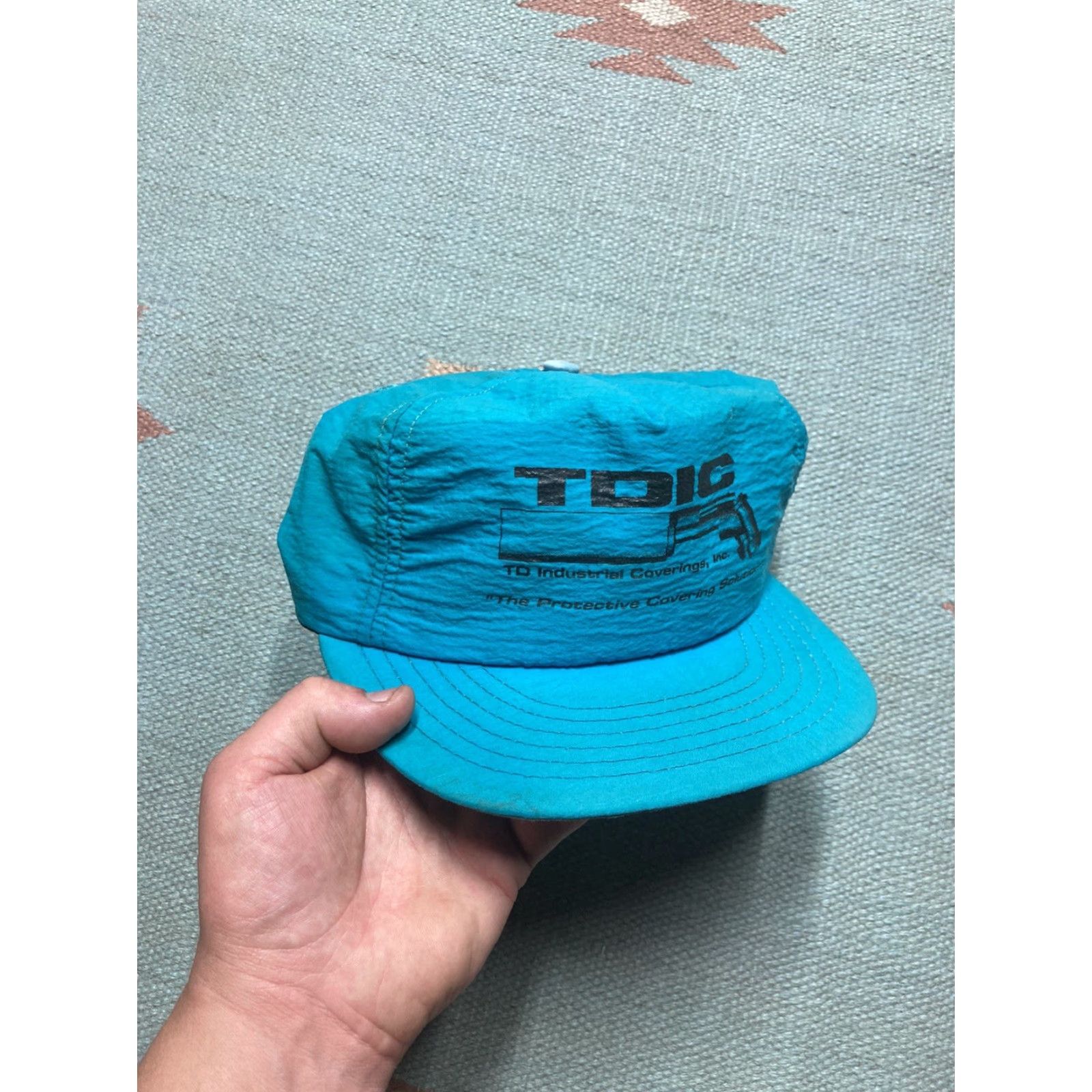 Altea VINTAGE strapback Hat cap nylon lightweight blue teal TD industrial coverings Men Adjustable Blue Strapback Nylon Light Weight Size ONE SIZE - 2 Thumbnail