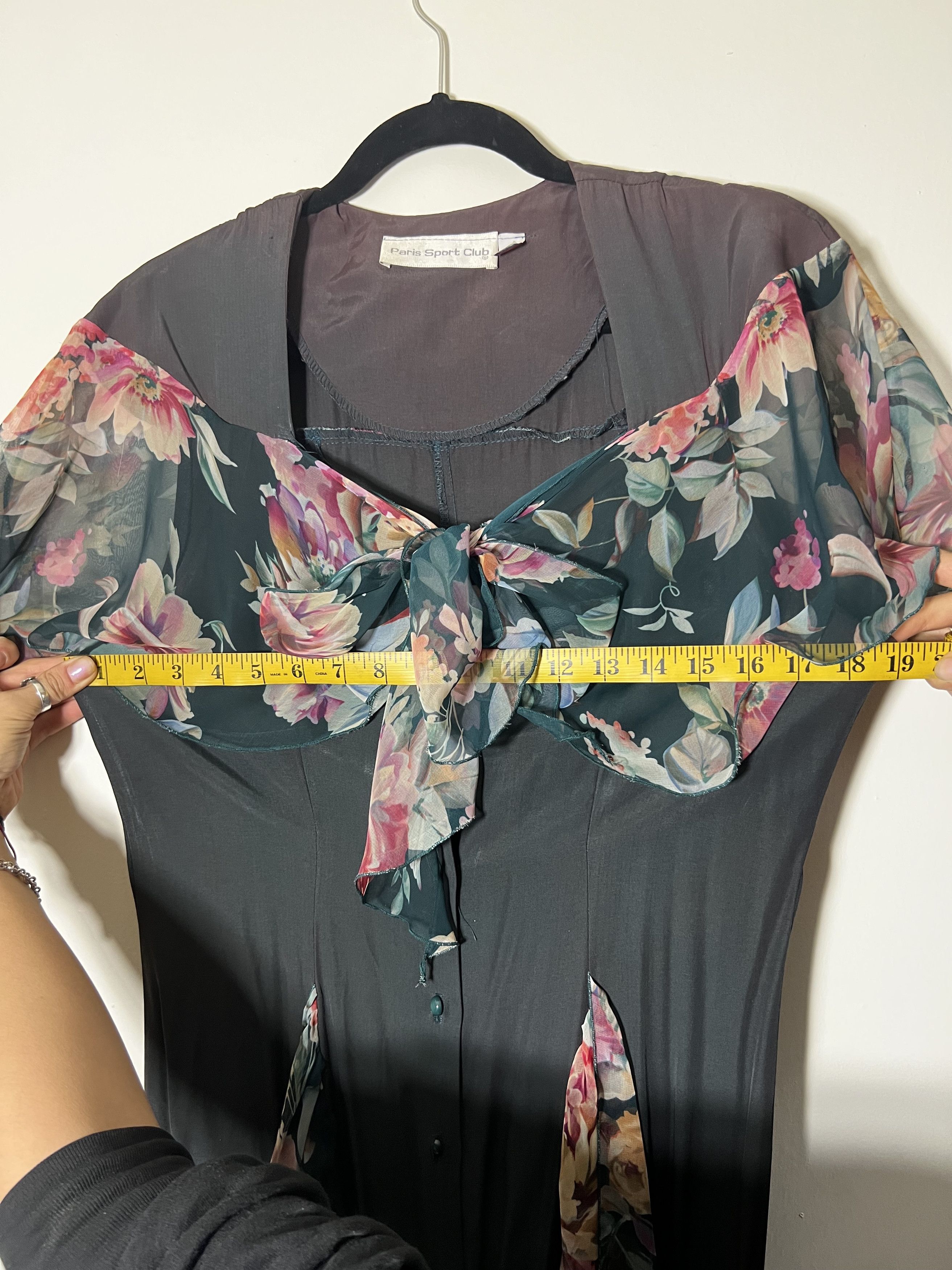Vintage Vintage 80's-90's Floral Paris Sport Club Long Maxi Dress Size M / US 6-8 / IT 42-44 - 9 Thumbnail