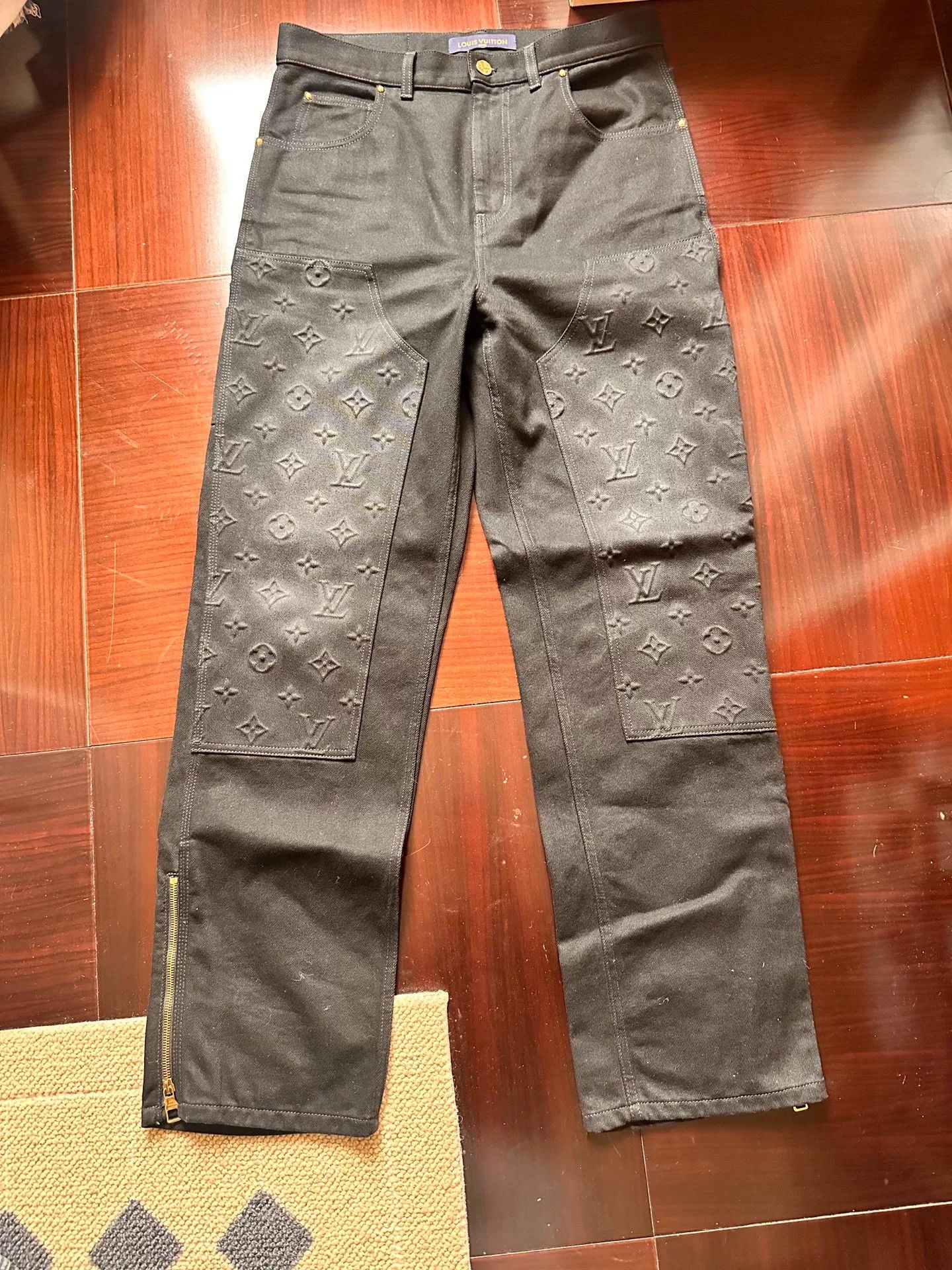 Louis Vuitton Louis Vuitton Black Monogram Jeans Size US 31 - 1 Thumbnail