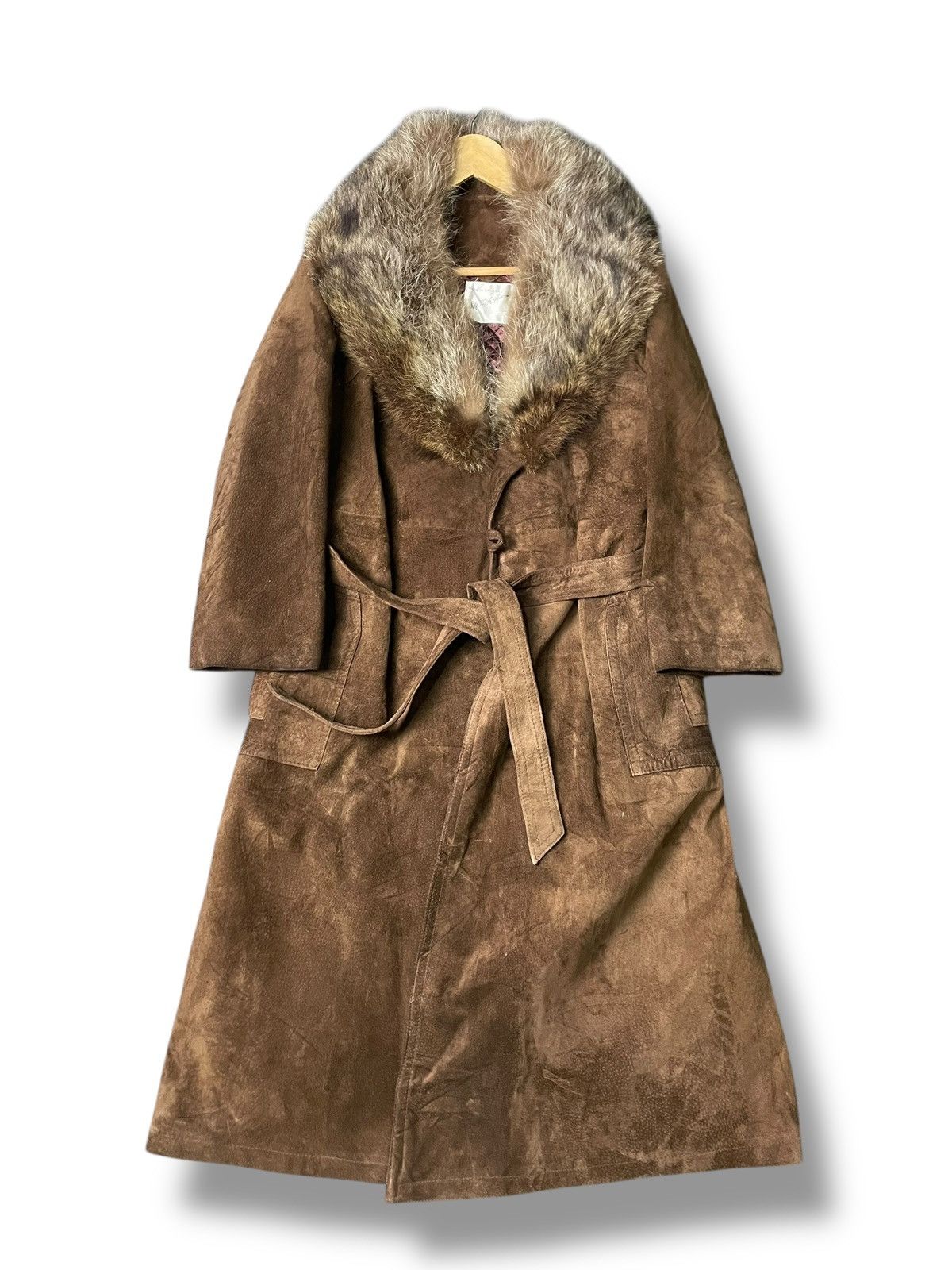 Japanese Brand × Saks Fifth Avenue × Vintage Saks Fifth Avenue Leather Suede Long Jacket (69) Size US XXS / EU 40 - 1 Thumbnail