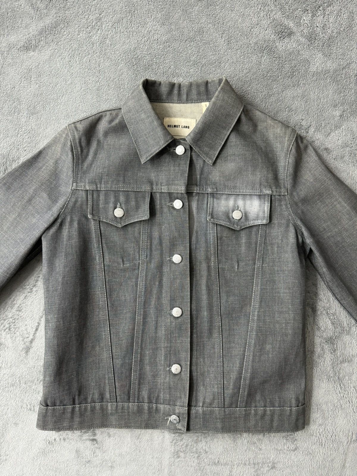 image of Helmut Lang Archive Denim Jacket 99’ in Grey, Men's (Size Small)