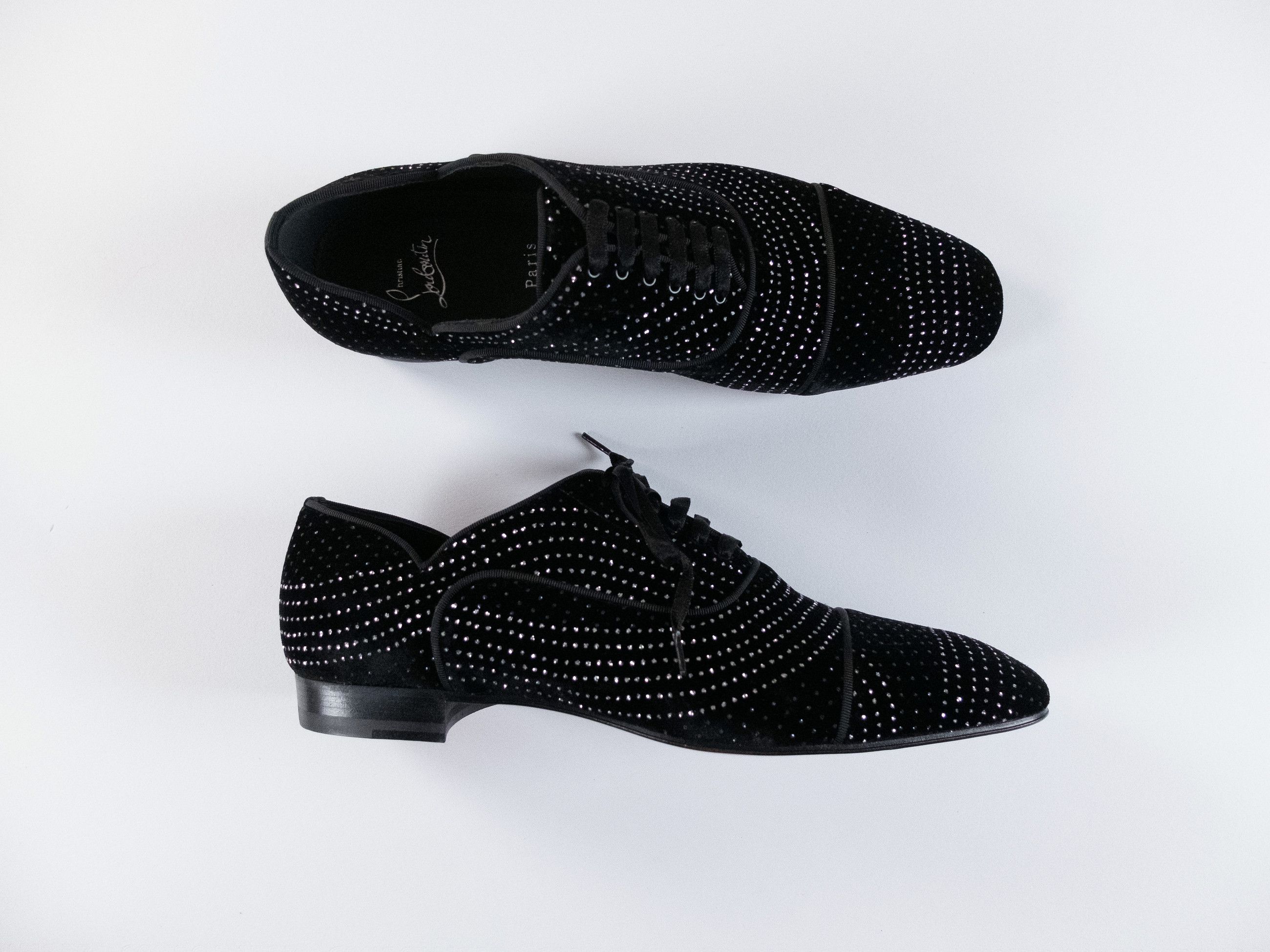 Christian Louboutin CHRISTIAN LOUBOUTIN Greggy Chick black studded velvet shoes Size US 9 / EU 42 - 2 Thumbnail