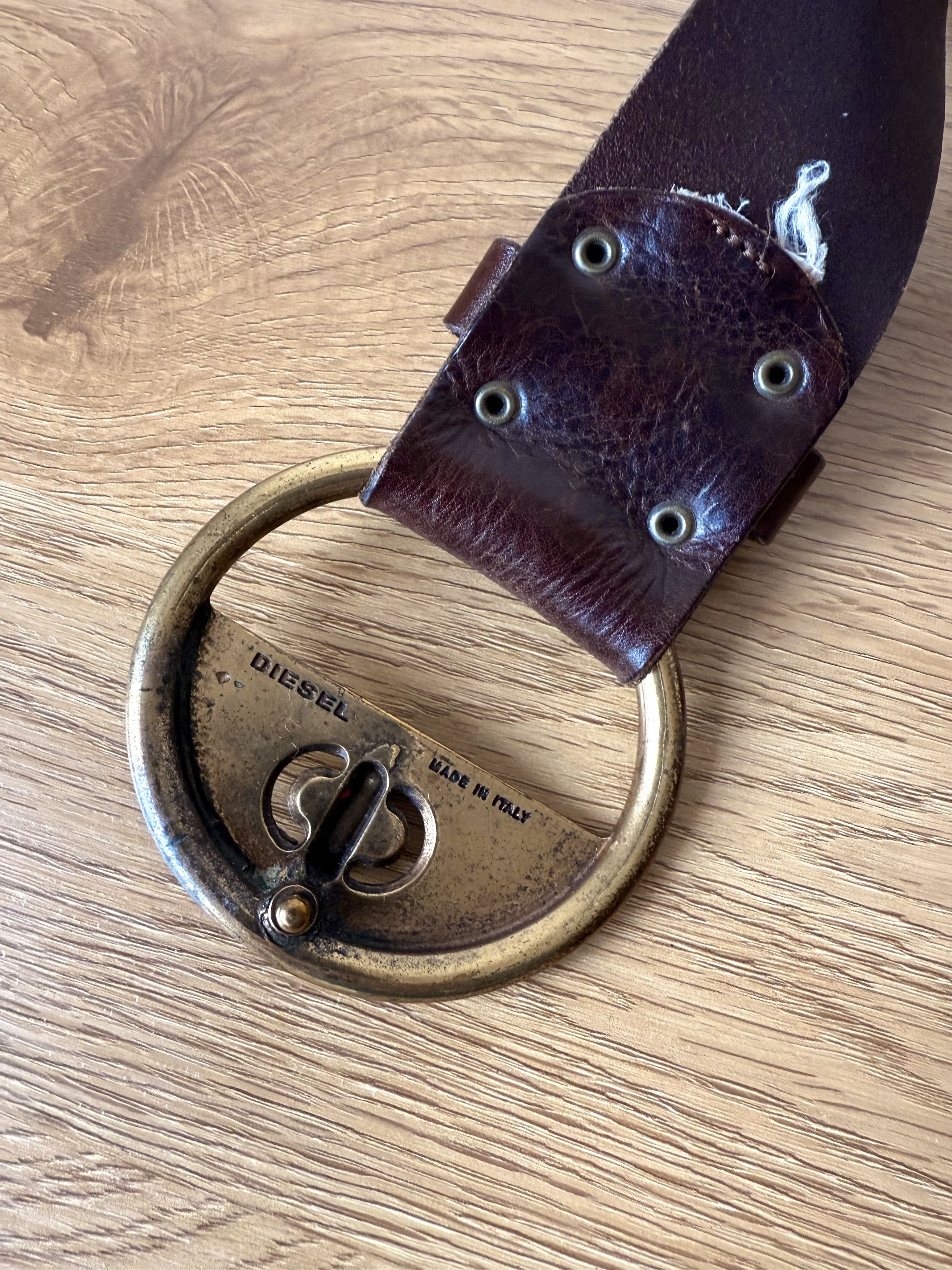 Diesel Vintage Diesel Leather Wide Belt WIth Massive Buckle 95/38 Size ONE SIZE - 3 Thumbnail