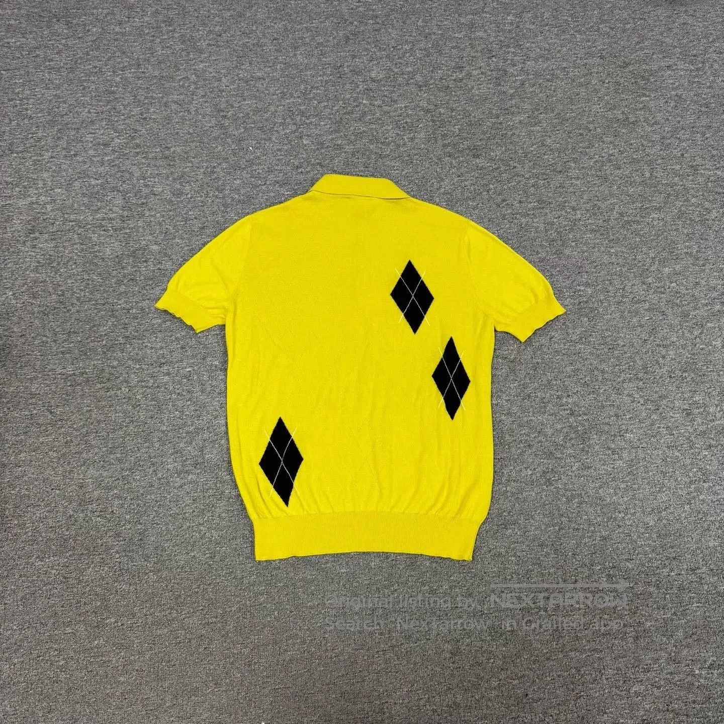 Hermes Hermes Yellow Diamond Pattern Cashmere Polo. Size US M / EU 48-50 / 2 - 5 Thumbnail