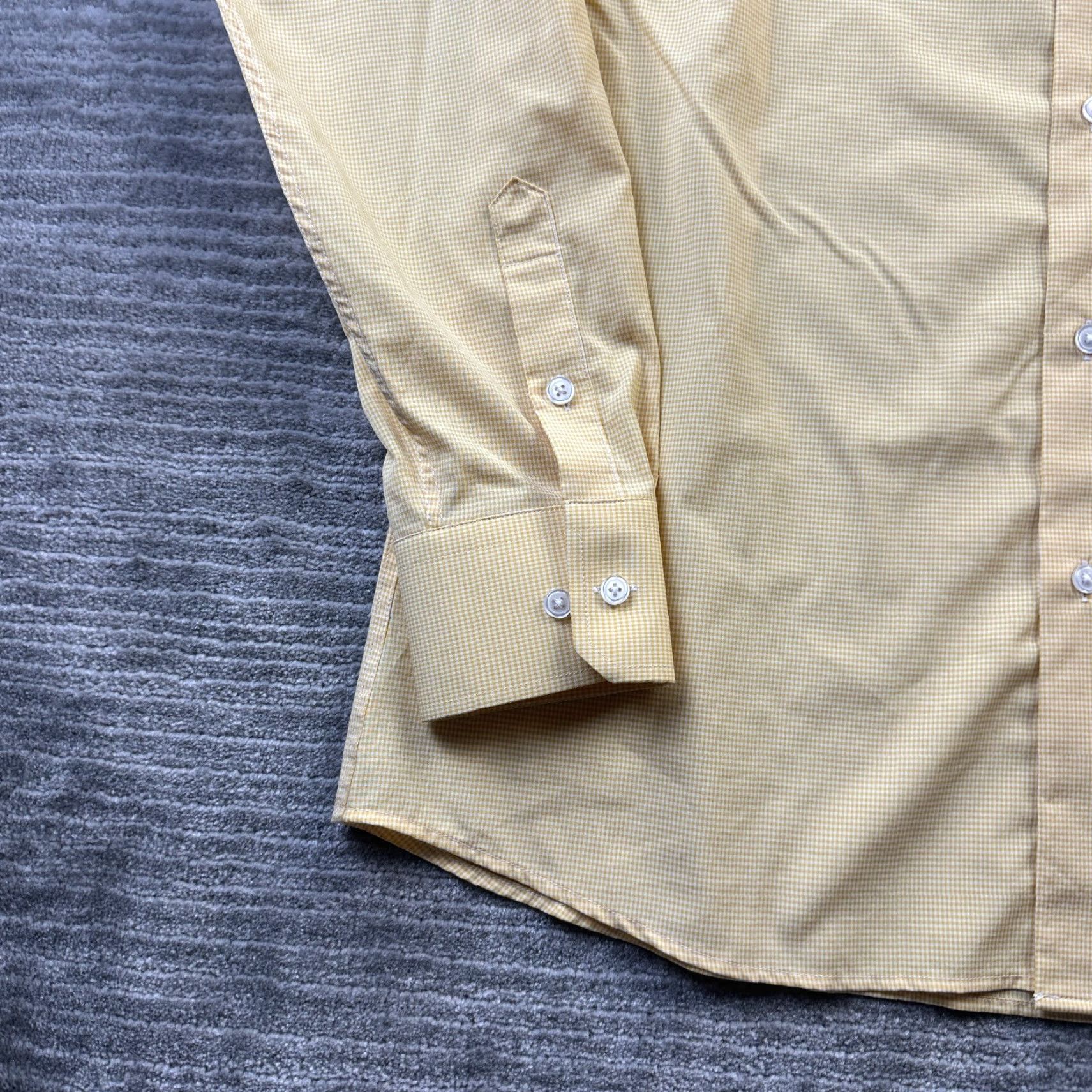 Vintage State & Liberty Shirt Mens XL Yellow Button Up Stretch Athletic Fit Size US XL / EU 56 / 4 - 4 Thumbnail