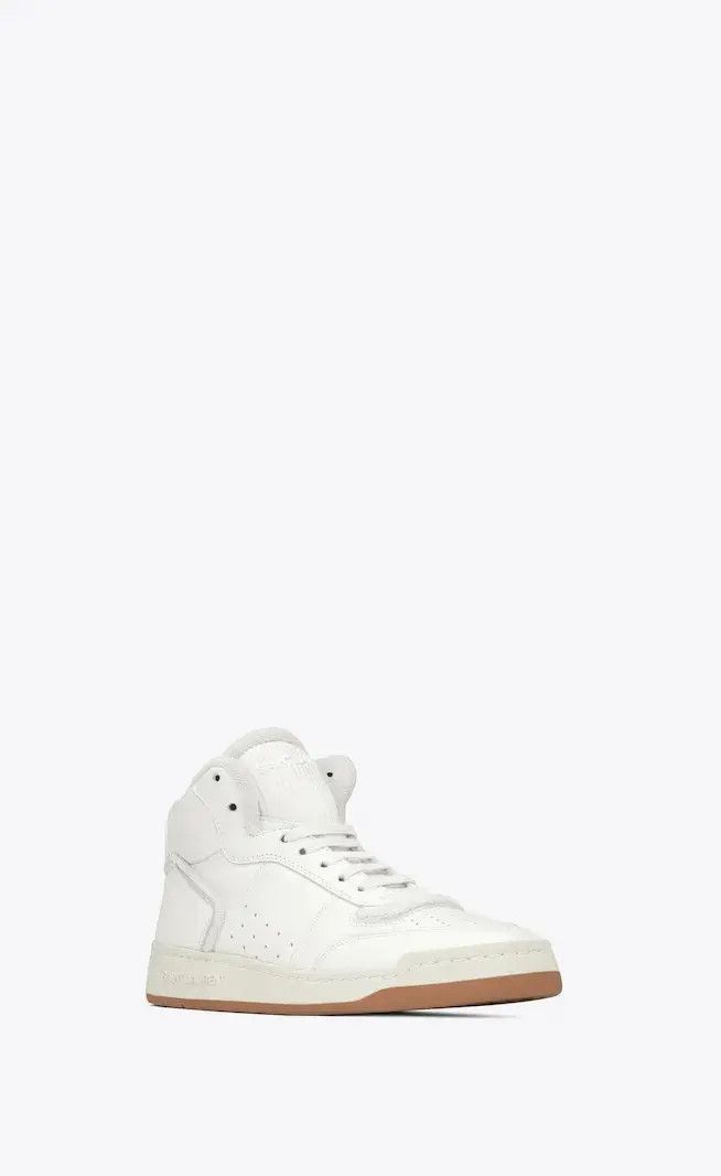Saint Laurent Paris oc11z1125 690797 SL/80 Mid-Top Sneakers in White Size US 6 / IT 36 - 4 Thumbnail