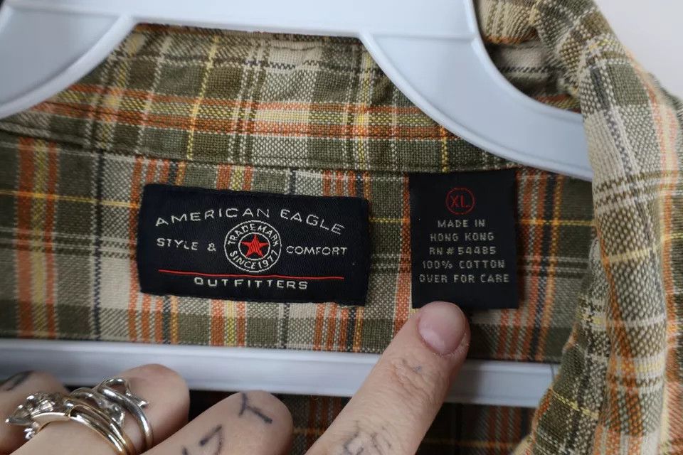 American Eagle Outfitters × Vintage Vintage 90s American Eagle Pullover Flannel Jacket Plaid Size US XL / EU 56 / 4 - 7 Thumbnail