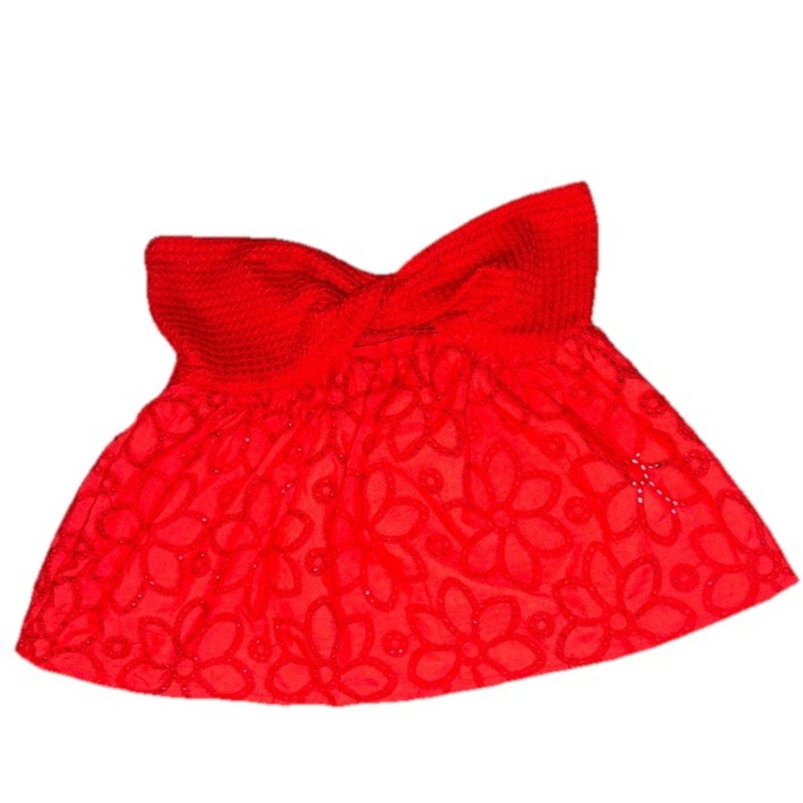 Shein Shein Women’s Red Polyester Flower Strapless Top Size Small Size S / US 4 / IT 40 - 1 Thumbnail