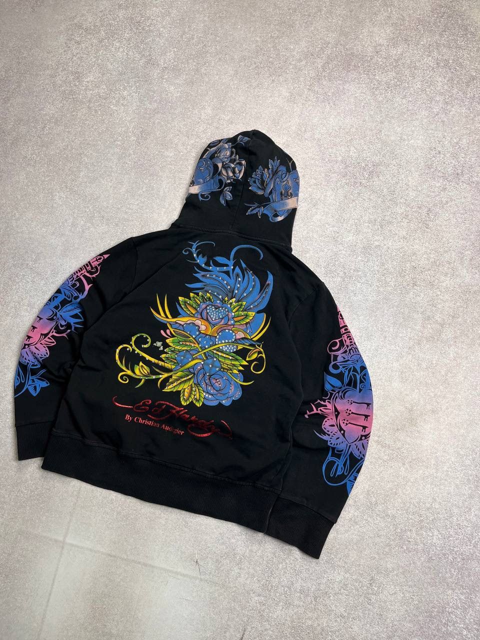 Ed Hardy × Vintage QUICK SALE⚡️VINTAGE ED HARDY TATOO STYLE BOXY ZIP HOODIE Y2K Size XL / US 12-14 / IT 48-50 - 5 Thumbnail
