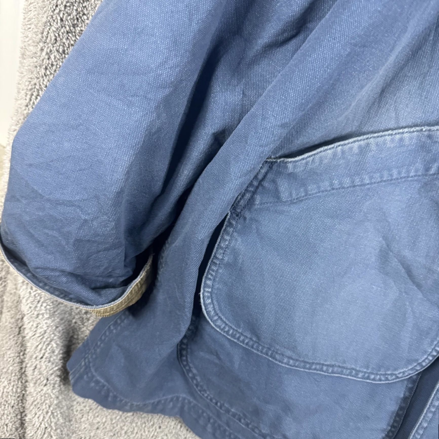 Vintage VINTAGE L.L.Bean Coat Mens 2XL Blue Canvas Corduroy Collar Tiger Patch 90s Coat Size US XXL / EU 58 / 5 - 2 Thumbnail