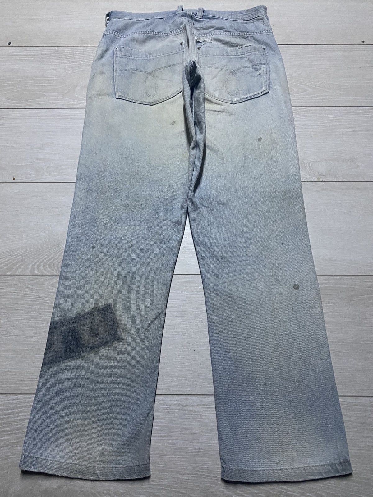 Japanese Brand Vintage Ego Tripping Light Wash Money Money Print Jeans Size US 30 / EU 46 - 2 Thumbnail
