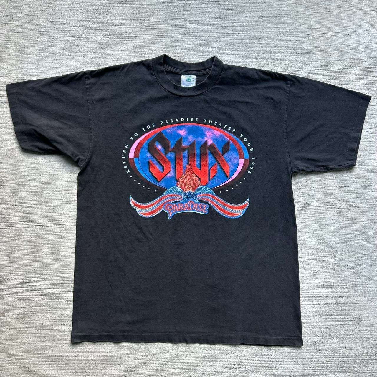 image of Band Tees x Vintage 1996 Styx Tour Concert Band T Shirt in Black, Men's (Size XL)