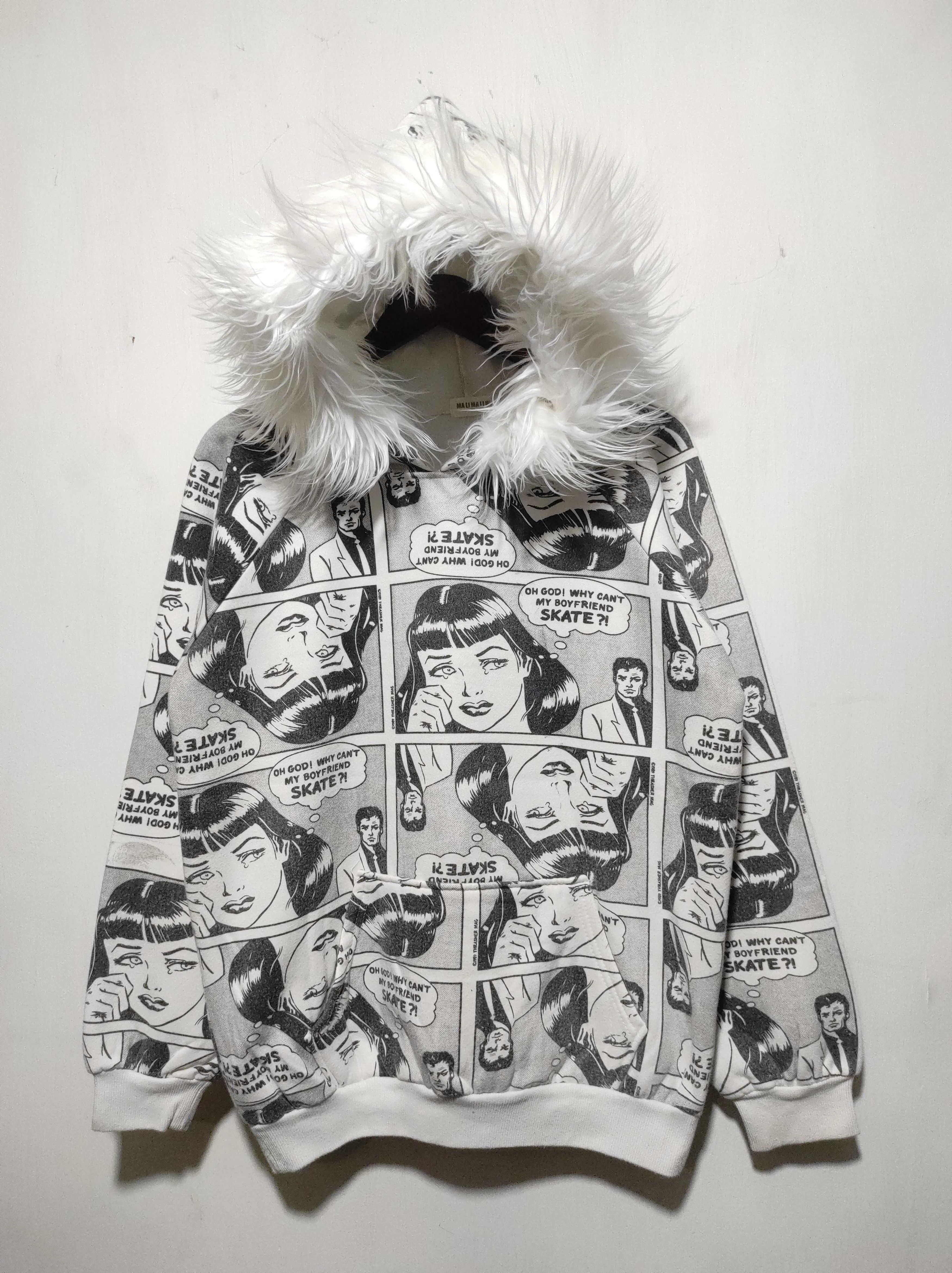 Japanese Brand MALIMALIHO Magazine Full Print Fur Hoodie IfSixWasNine style Size US M / EU 48-50 / 2 - 2 Thumbnail