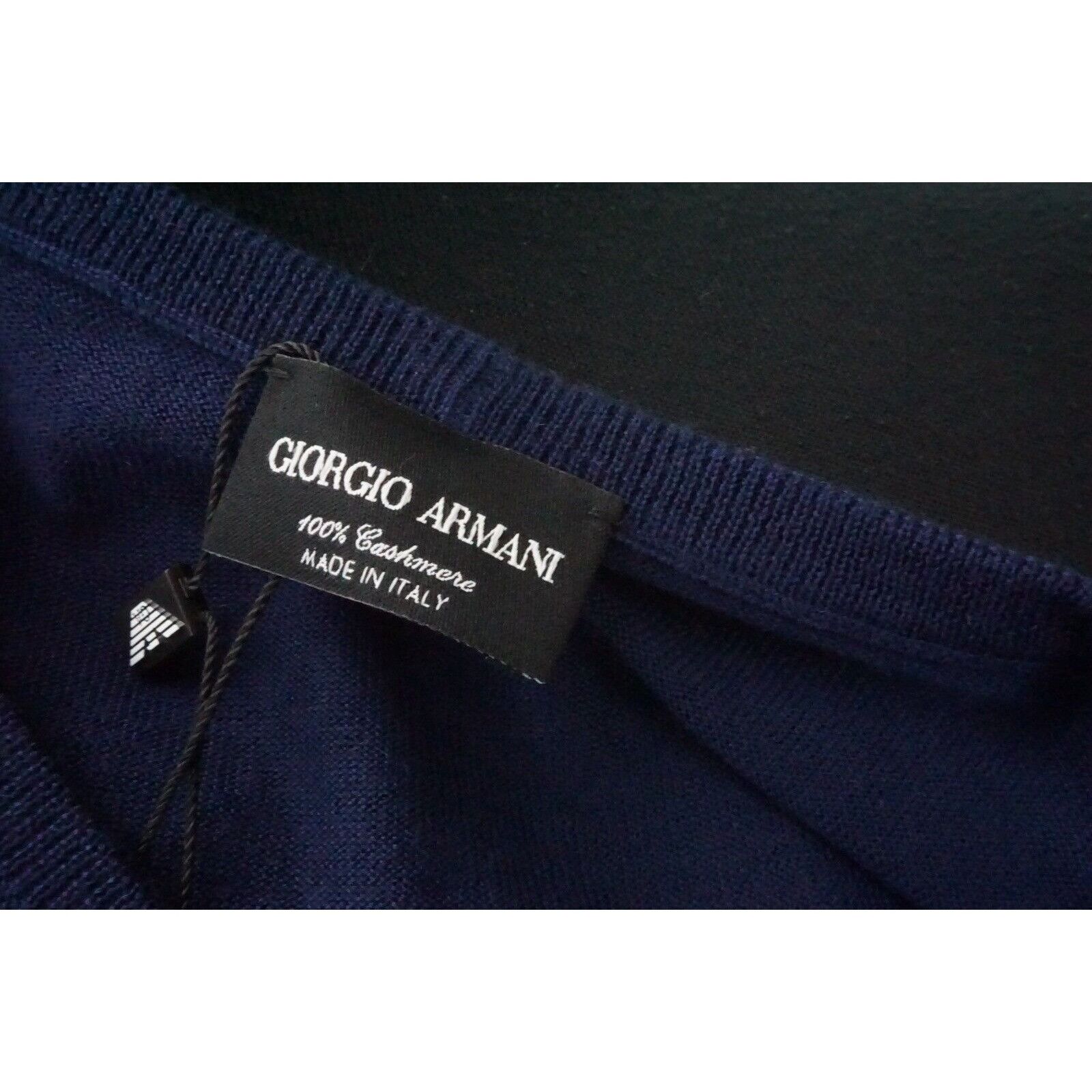 Giorgio Armani Giorgio Armani Black Label Blue 100% Pure Cashmere Woven Swe Size US M / EU 48-50 / 2 - 5 Thumbnail