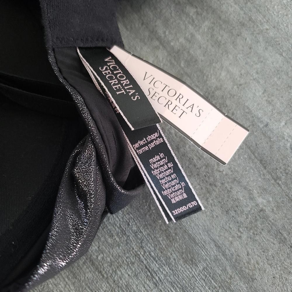 Designer Black Shimmer VS Bustier Bra Size ONE SIZE - 3 Thumbnail