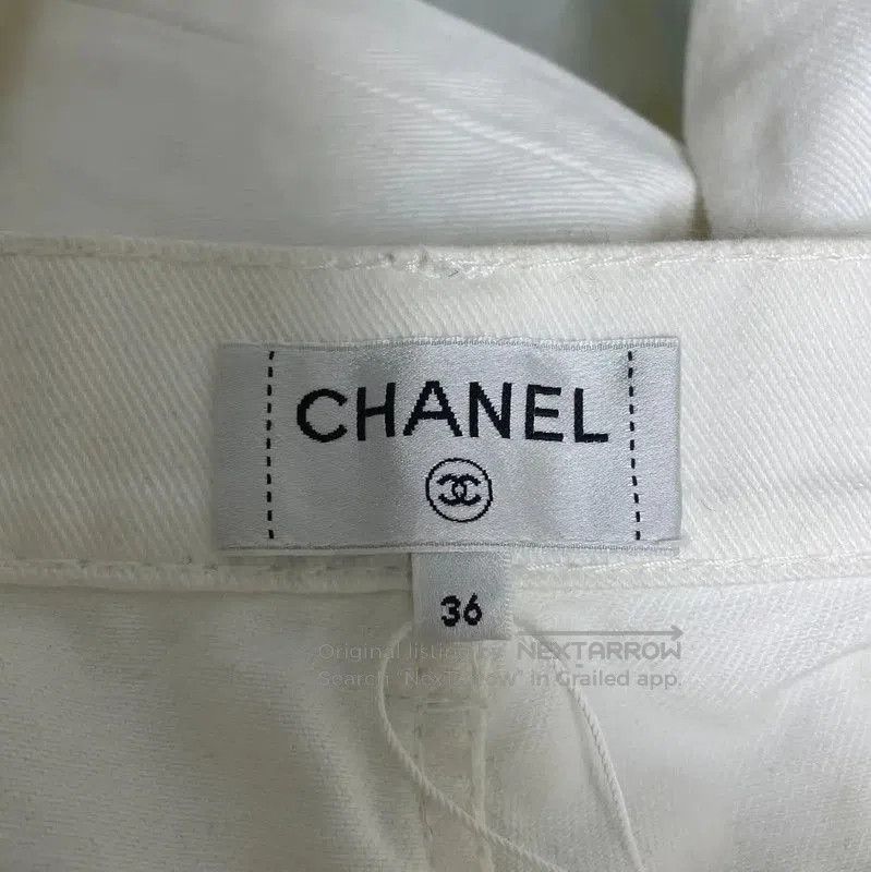 Chanel Chanel White Denim Women's Pants . Size 23" - 6 Thumbnail