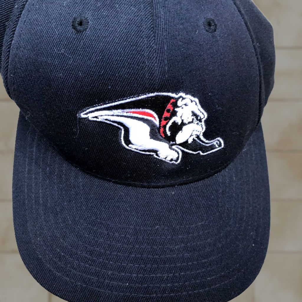 Vintage PACIFIC HEADGEAR Hanford High School Bullpups Hat Men's L/XL Black Fitted Cap Size ONE SIZE - 1 Thumbnail